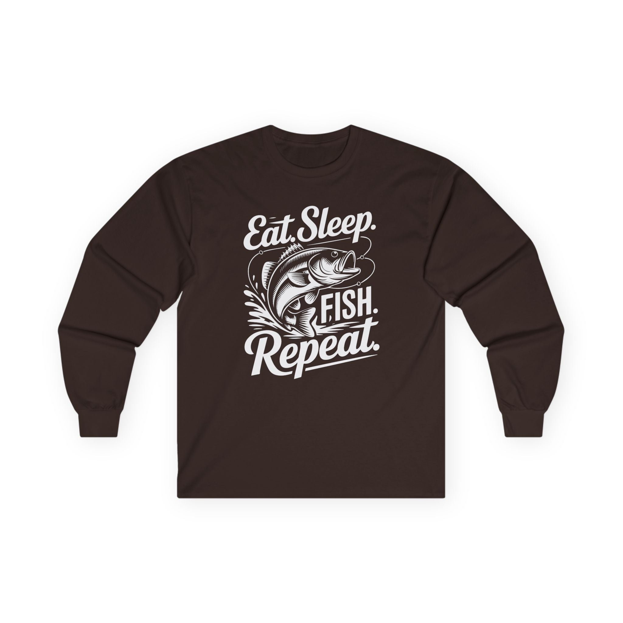 Eat Sleep Fish Repeat Cotton Long Sleeve Tee