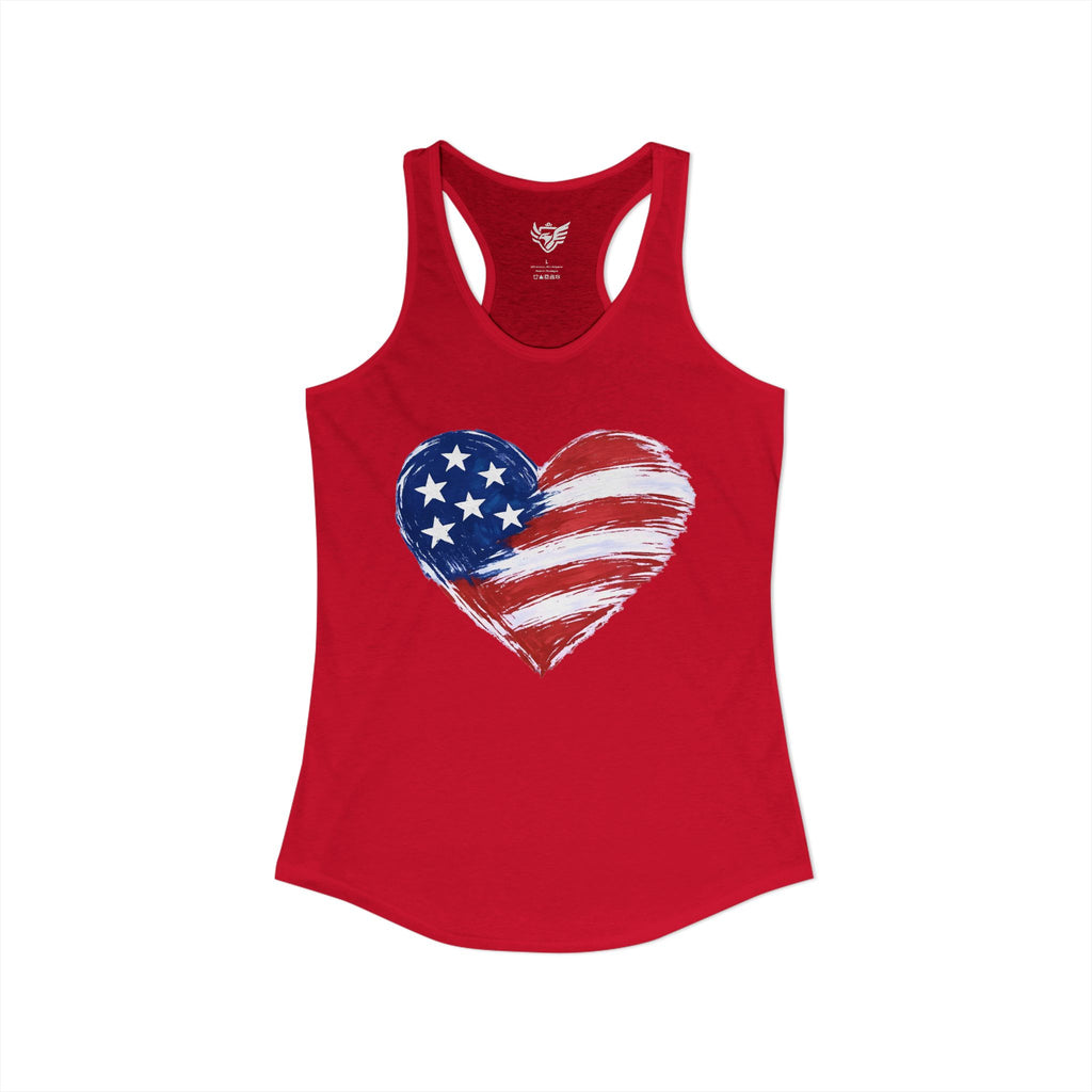Heart Flag Ideal Racerback Tank