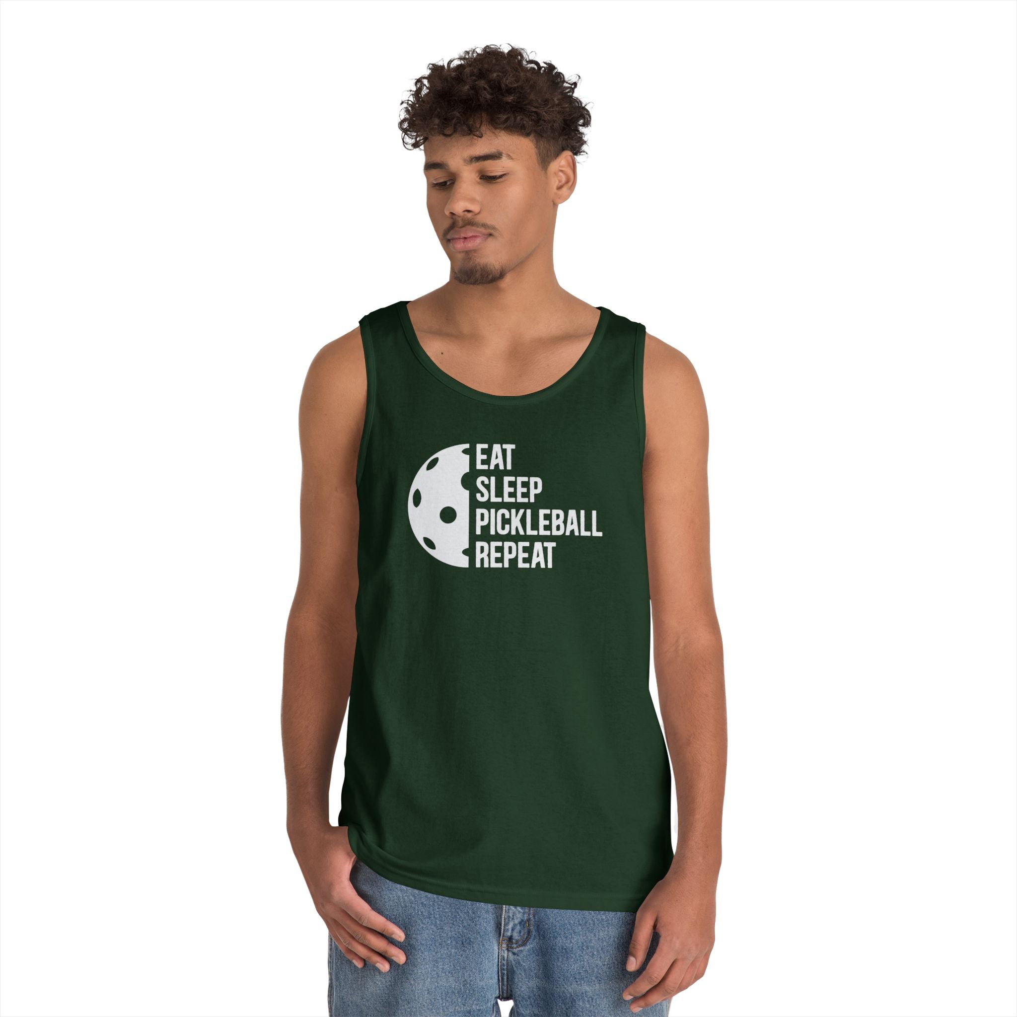 Eat Sleep Pickleball Heavy Cotton Tank Top