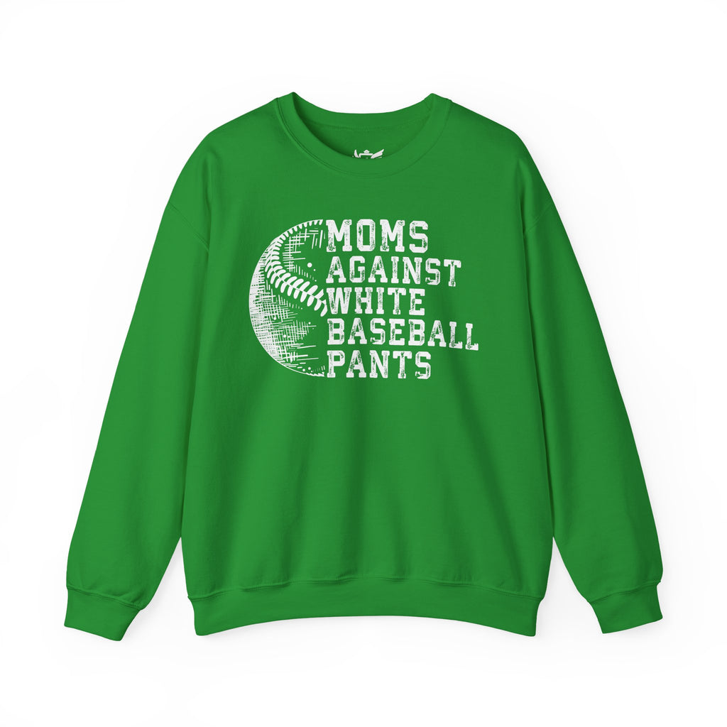 Mom's Against White Baseball Pants Heavy Blend™ Crewneck Sweatshirt