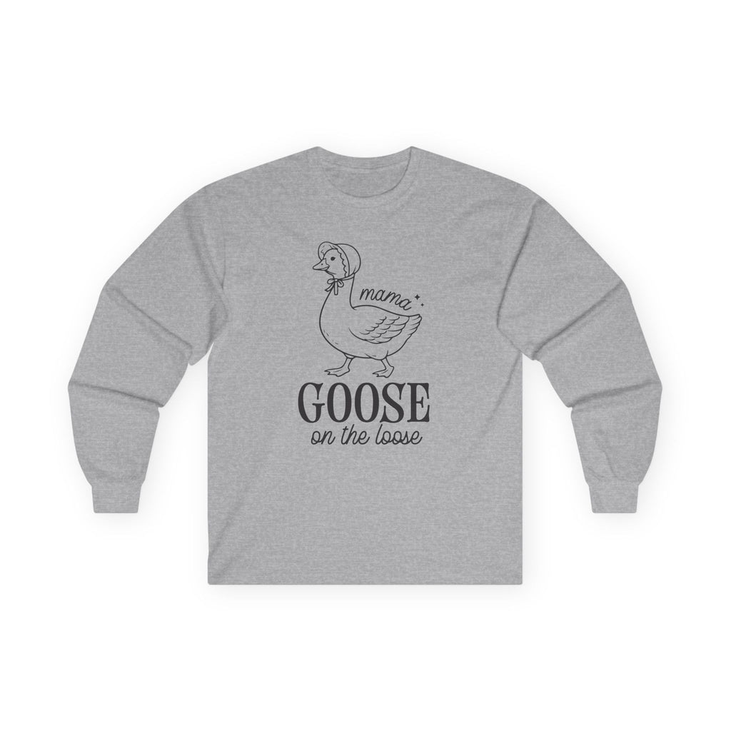 Mama Goose on the Loose Cotton Long Sleeve Tee