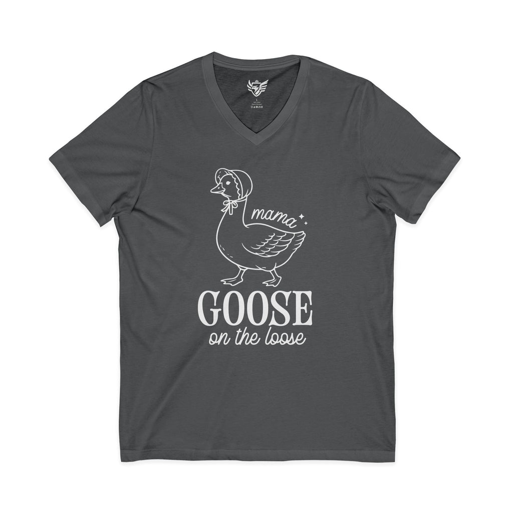 Mama Goose on the Loose Jersey Short Sleeve V-Neck Tee