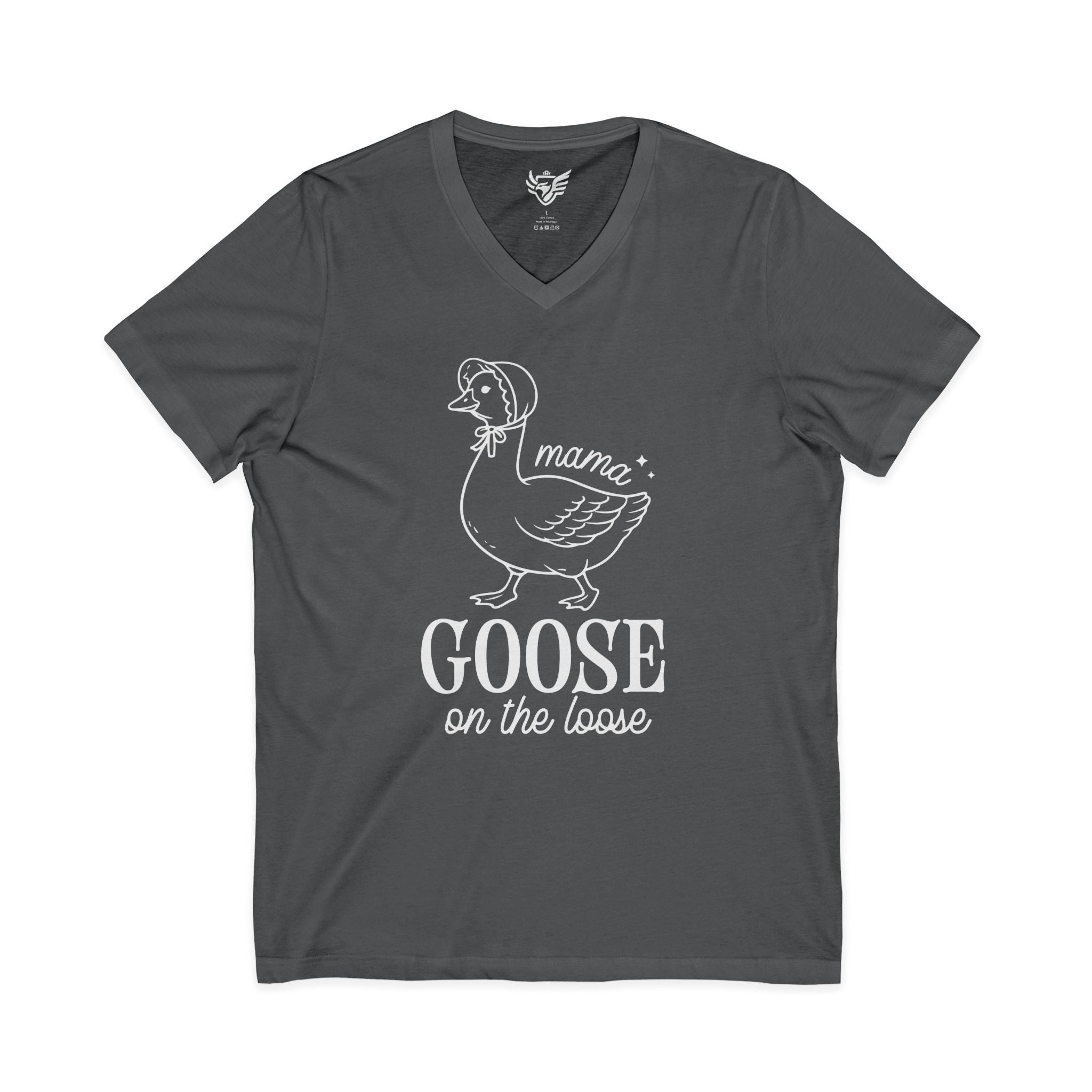 Mama Goose on the Loose Jersey Short Sleeve V-Neck Tee