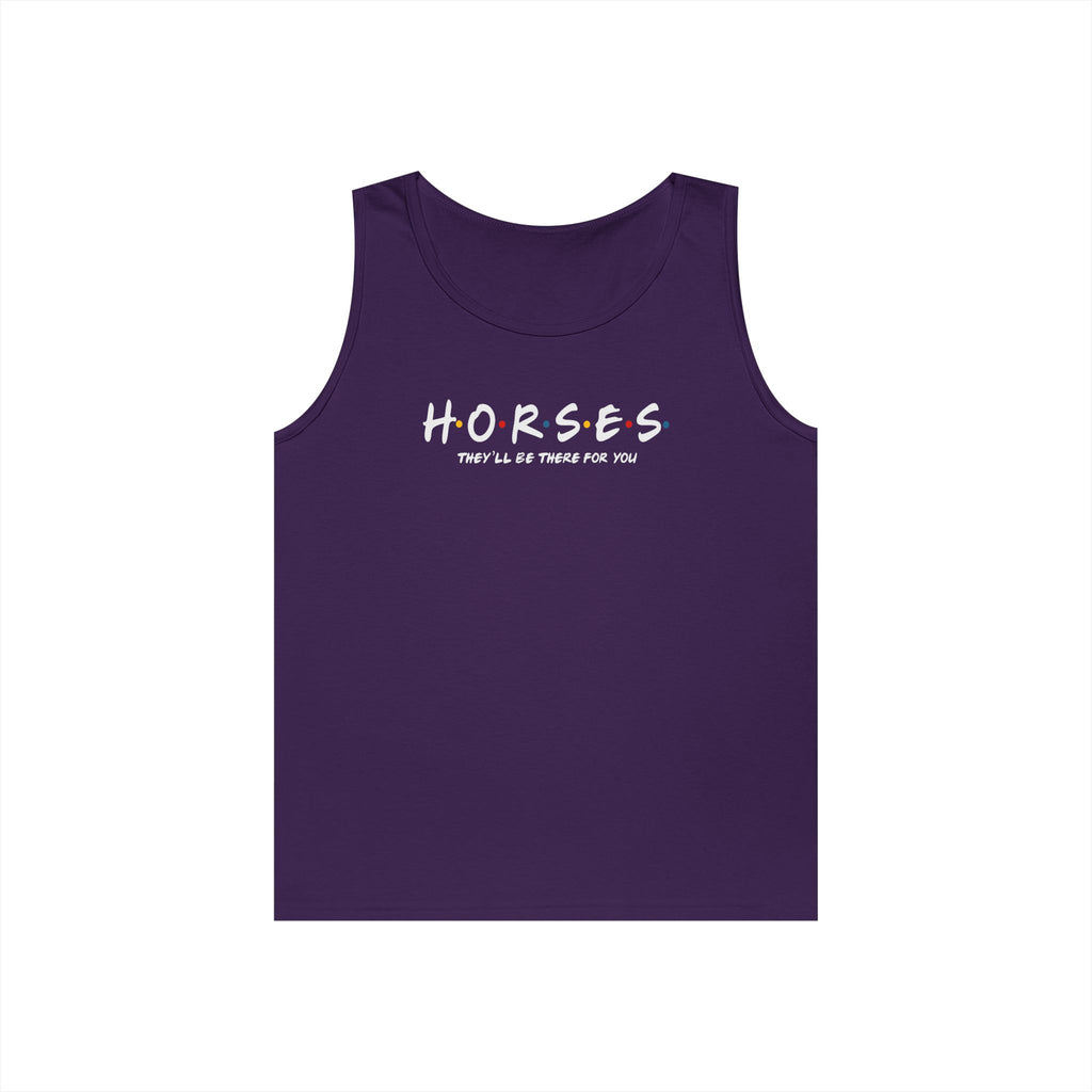 Horses, Friends Theme Heavy Cotton Tank Top