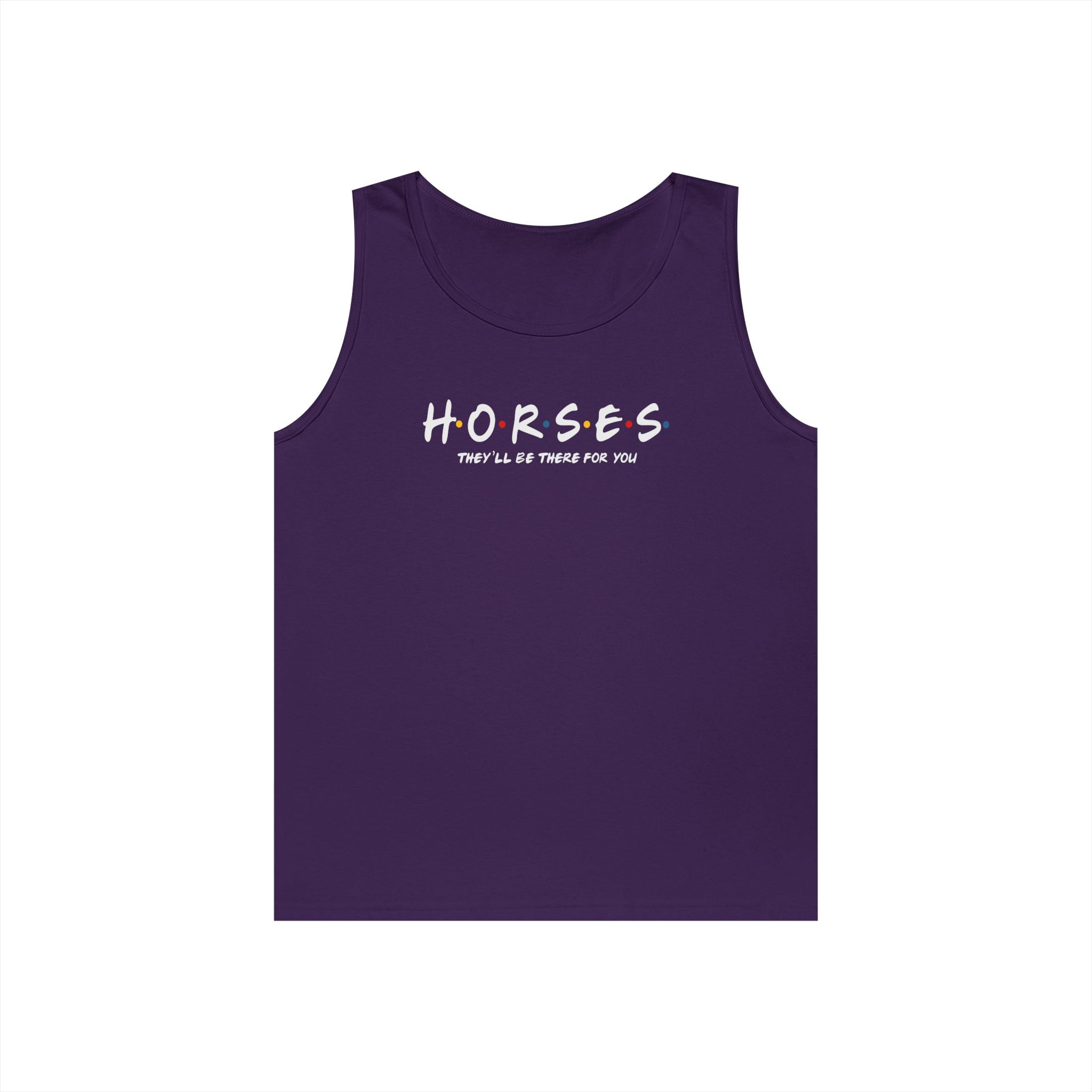 Horses, Friends Theme Heavy Cotton Tank Top