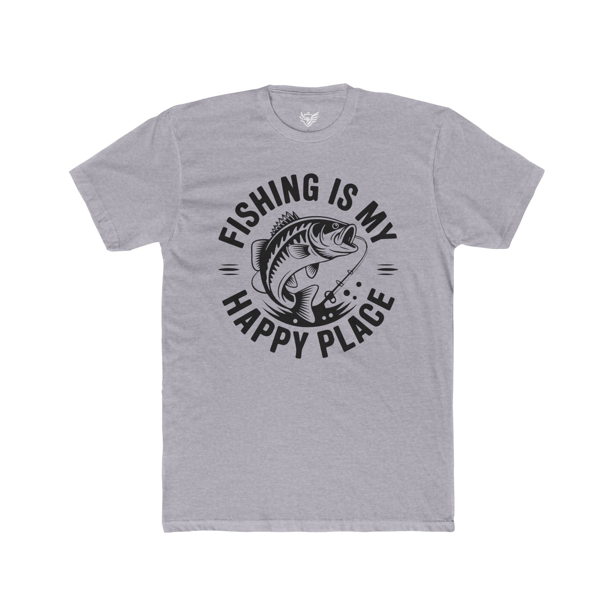 Fishing Is My Happy Place Cotton Crew Tee