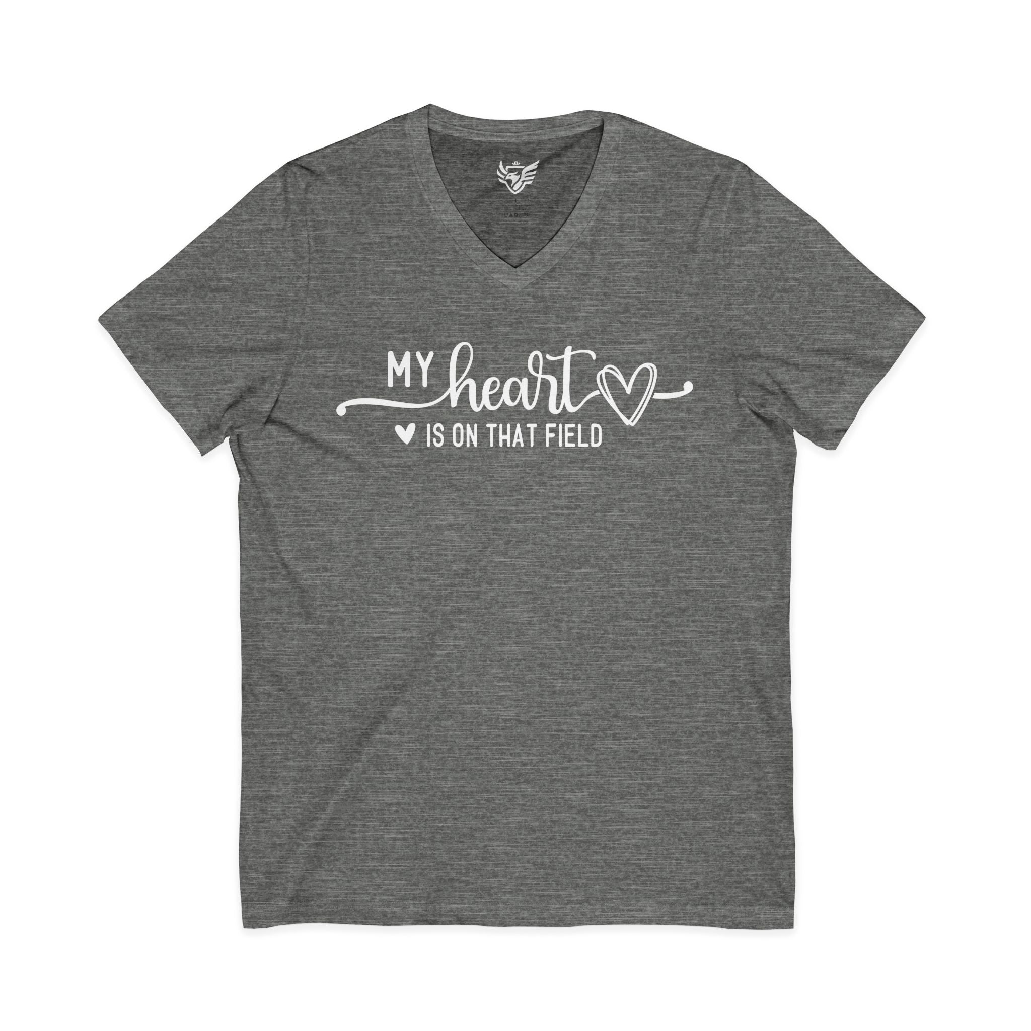 My Heart is on that Field Jersey Short Sleeve V-Neck Tee