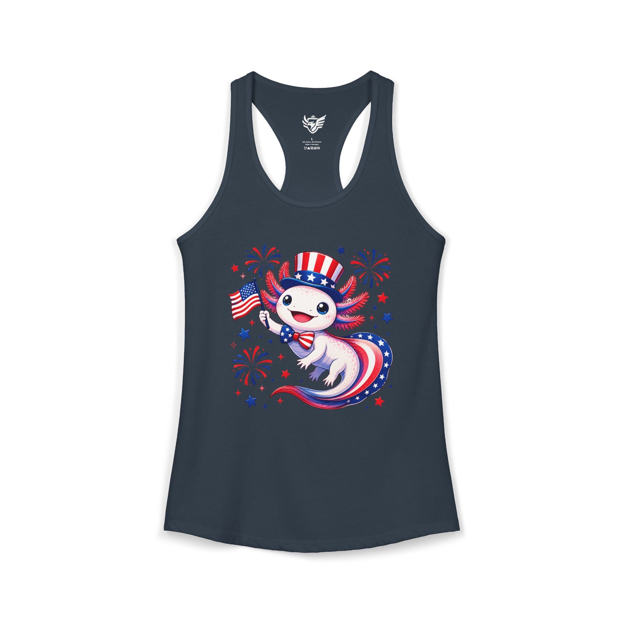 Patriotic Axolotl Ideal Racerback Tank