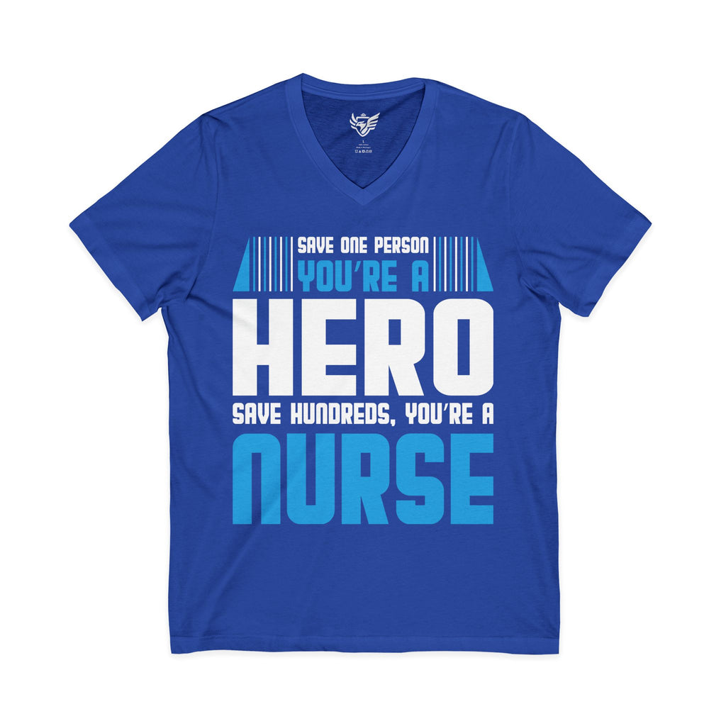 Nurses are Heros Jersey Short Sleeve V-Neck Tee