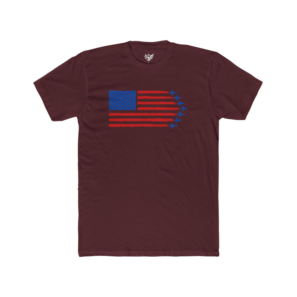 USA Jet Flag Cotton Crew Tee