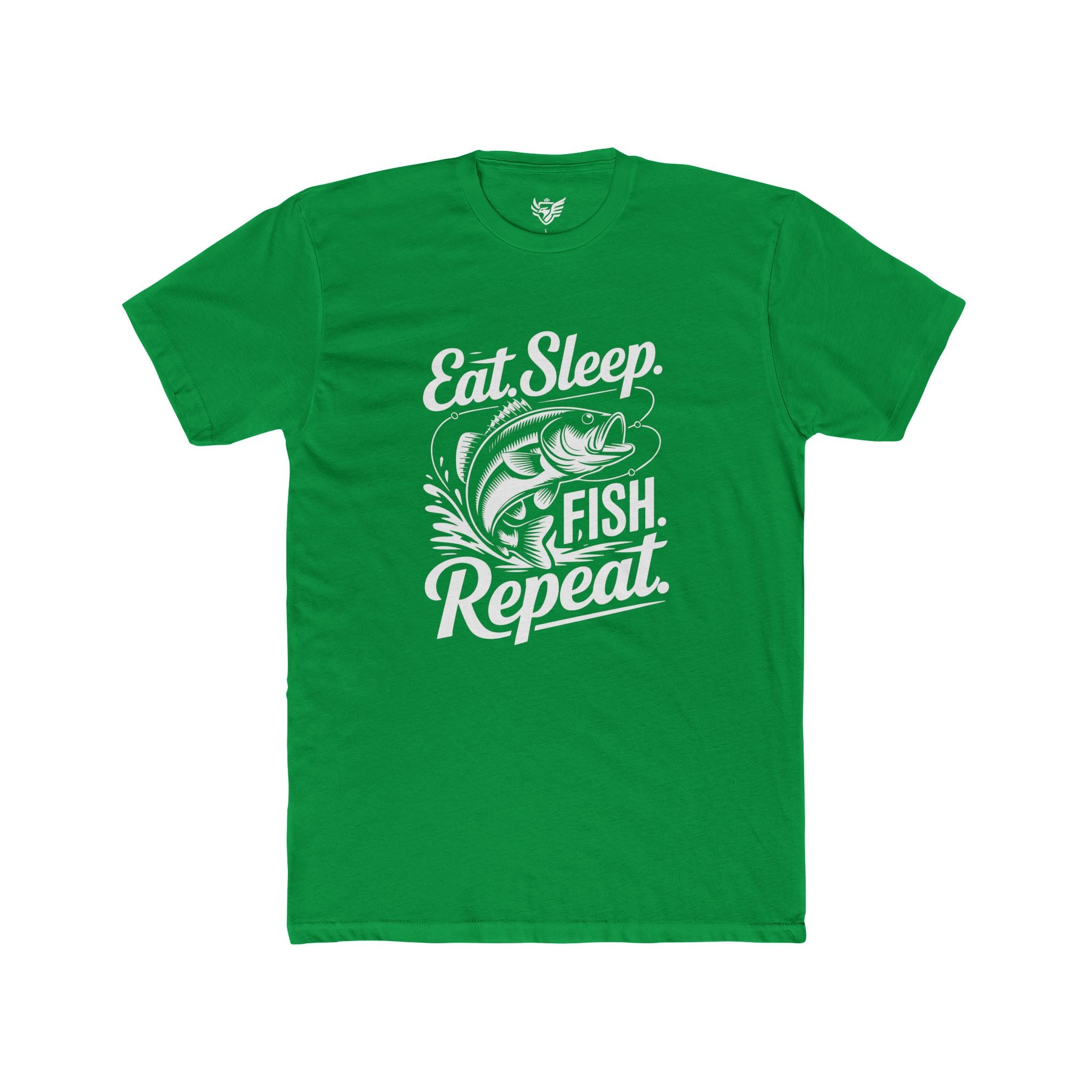 Eat Sleep Fish Repeat Cotton Crew Tee
