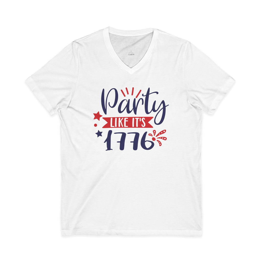Party Like It's 1776 Jersey Short Sleeve V-Neck Tee