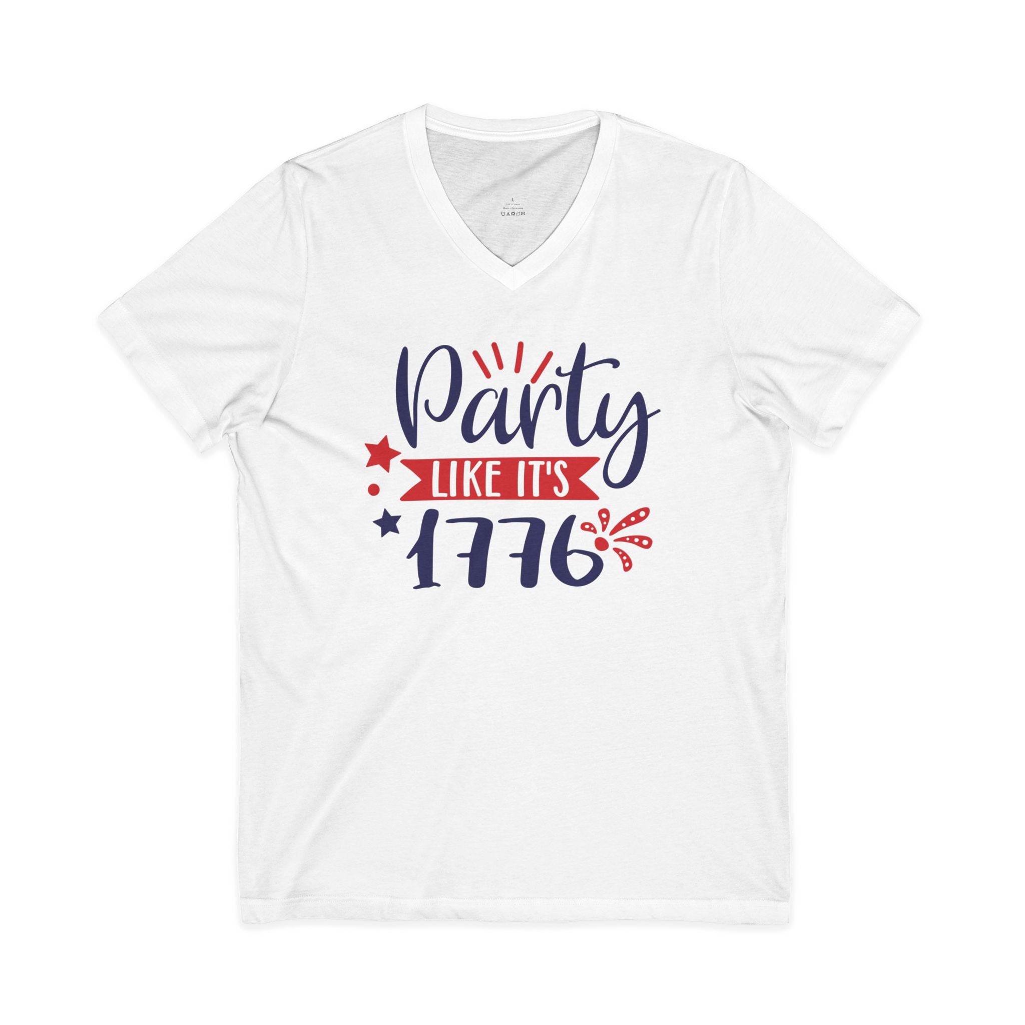 Party Like It's 1776 Jersey Short Sleeve V-Neck Tee