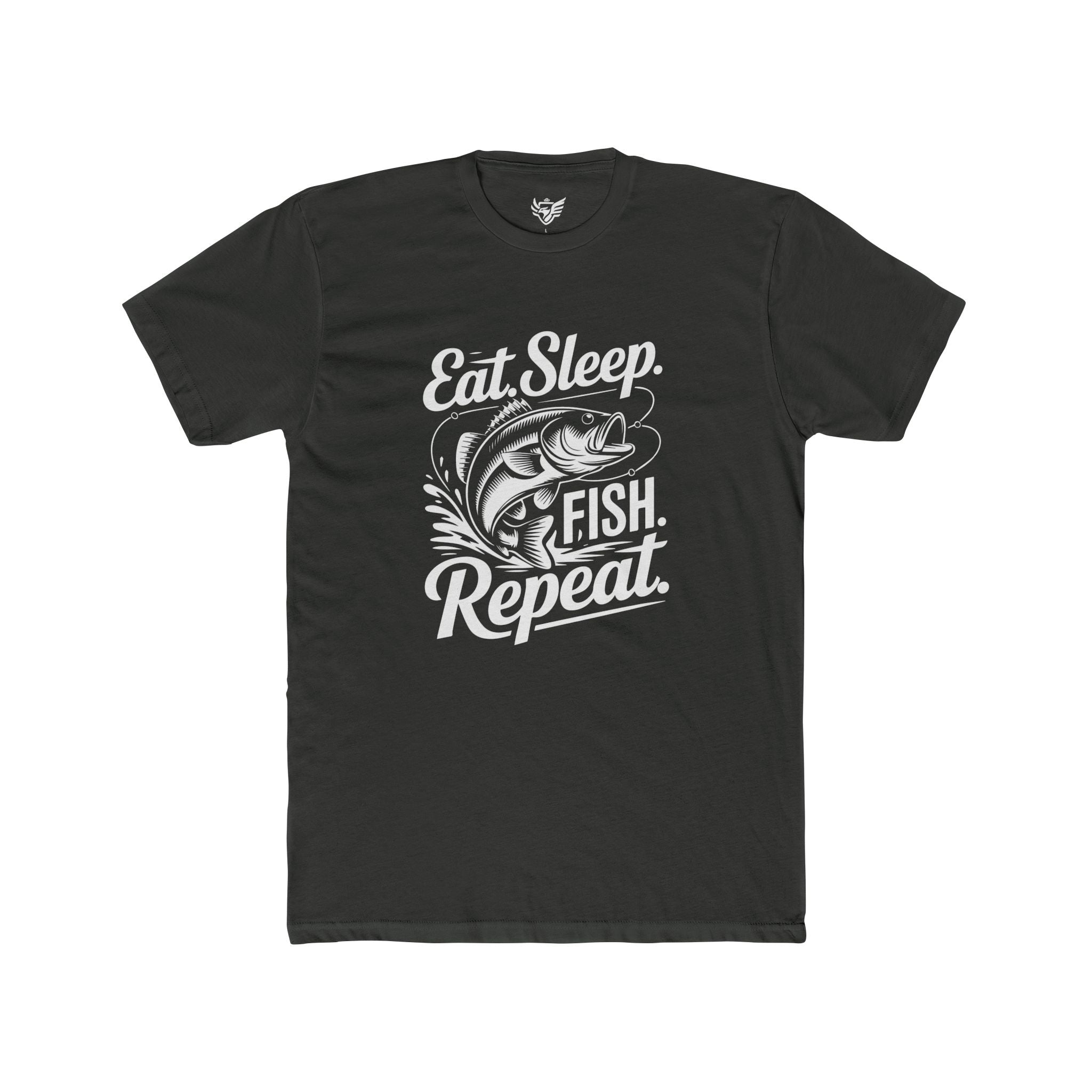 Eat Sleep Fish Repeat Cotton Crew Tee