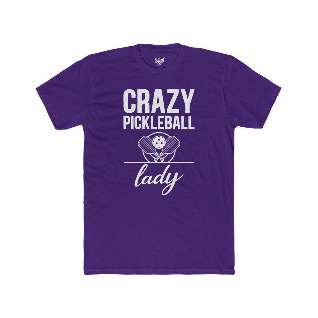 Crazy Pickleball Lady Cotton Crew Tee