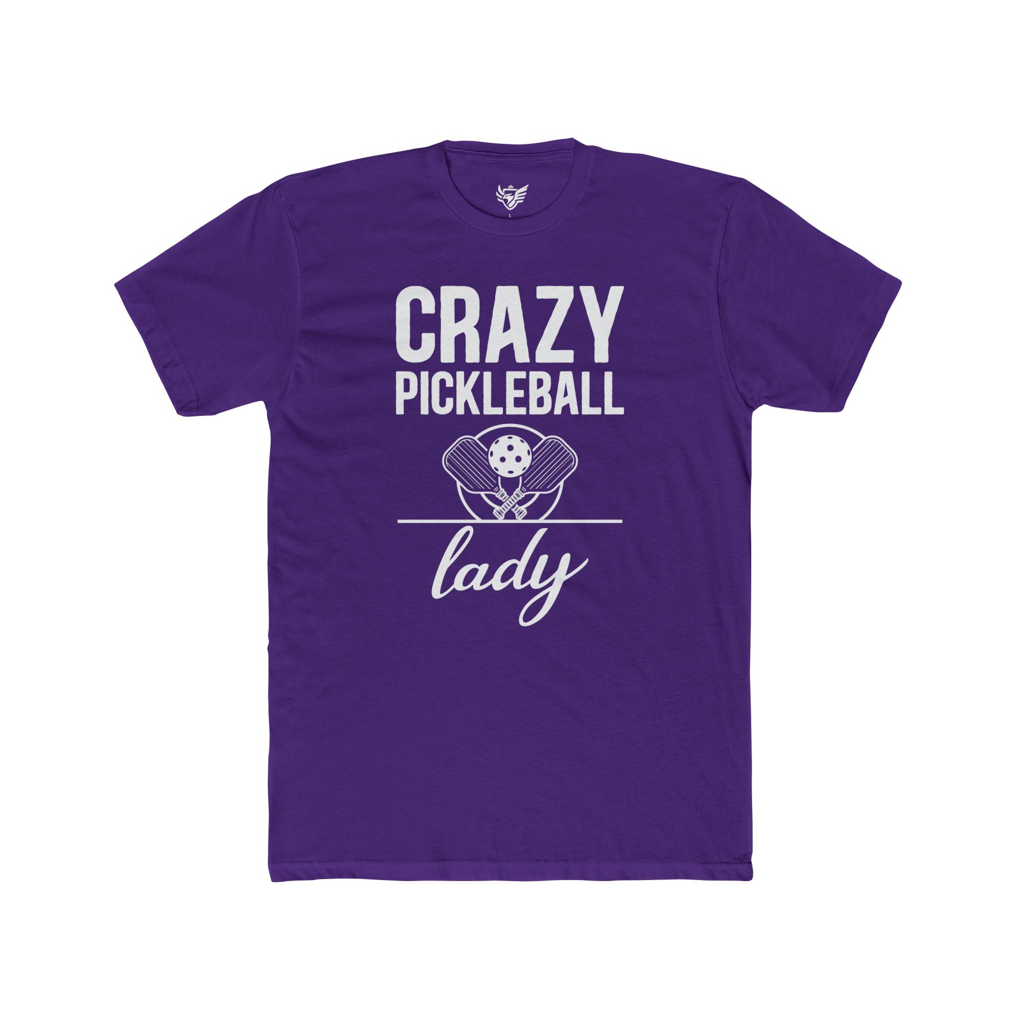 Crazy Pickleball Lady Cotton Crew Tee