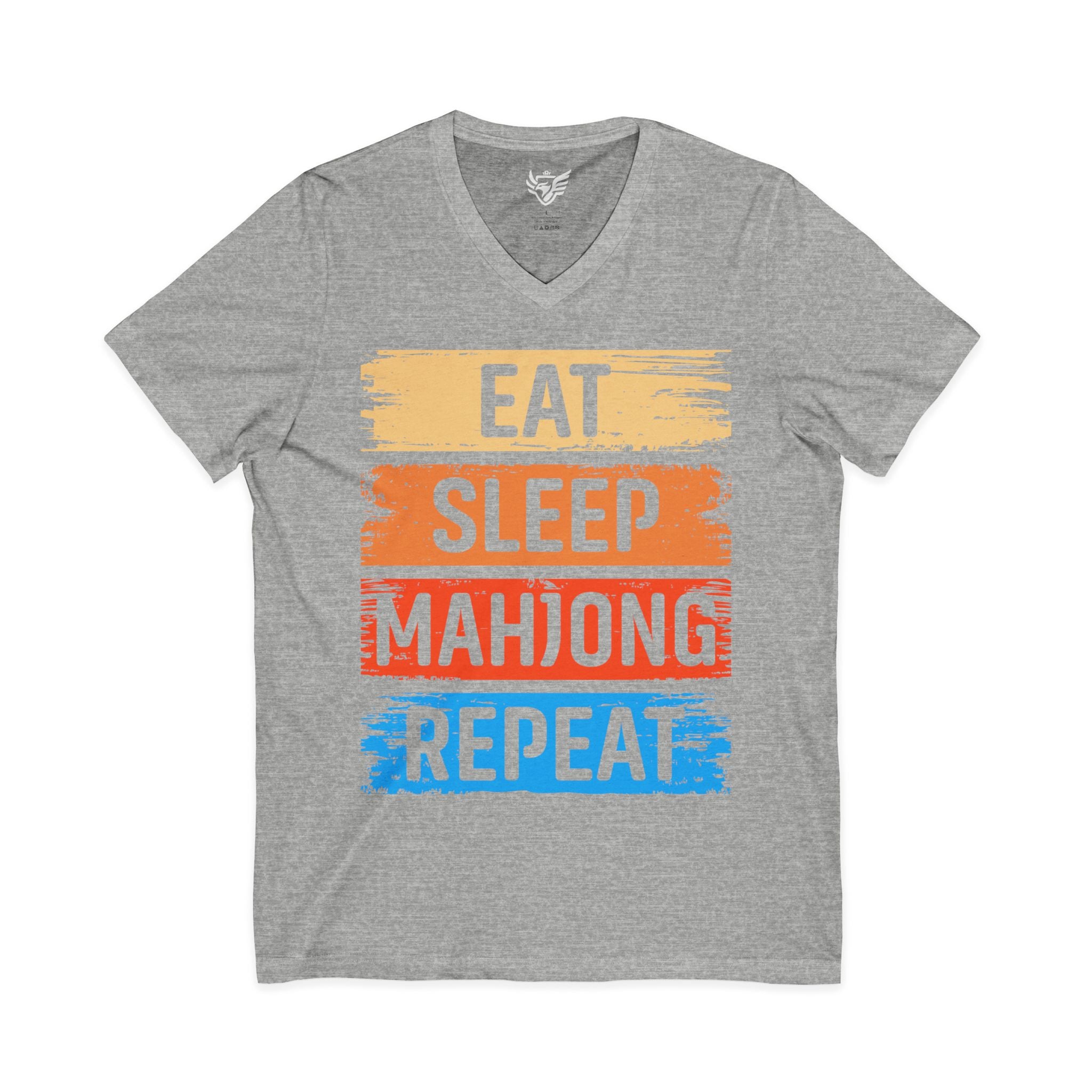 Eat Sleep Mahjong Repeat Jersey Short Sleeve V-Neck Tee
