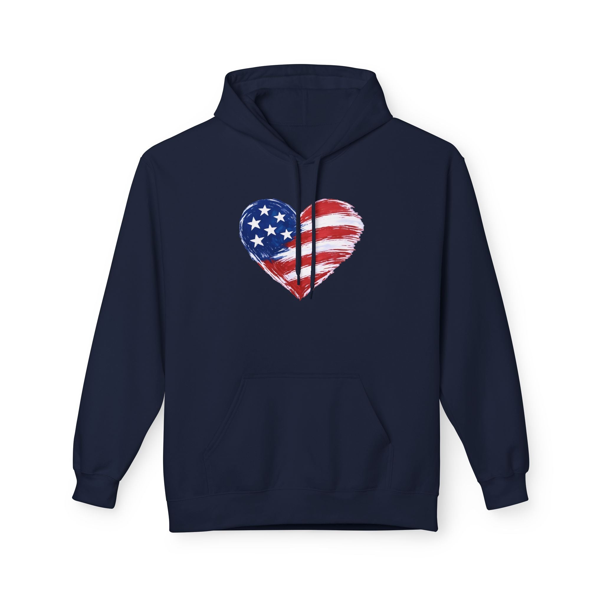 Heart Flag Midweight Softstyle Fleece Hoodie