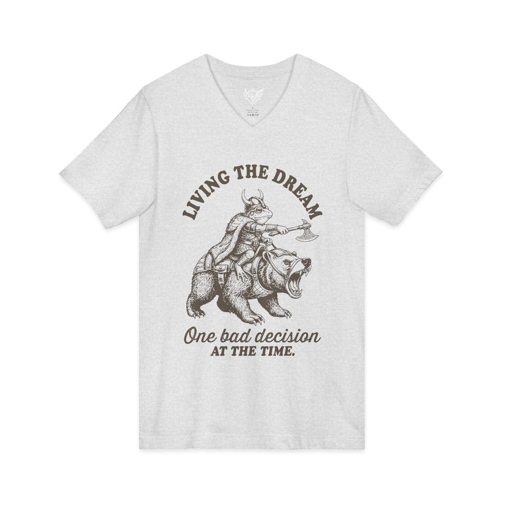 Living The Dream Jersey Short Sleeve V-Neck Tee