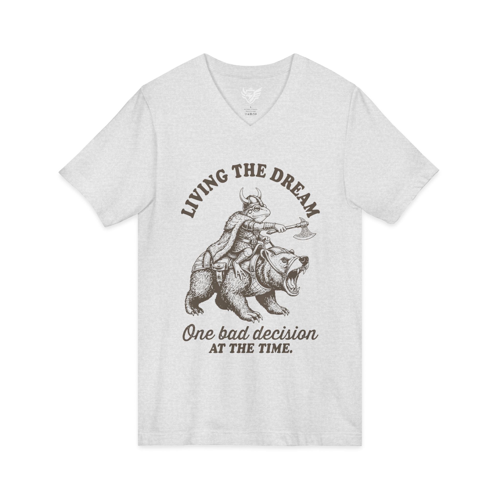 Living The Dream Jersey Short Sleeve V-Neck Tee