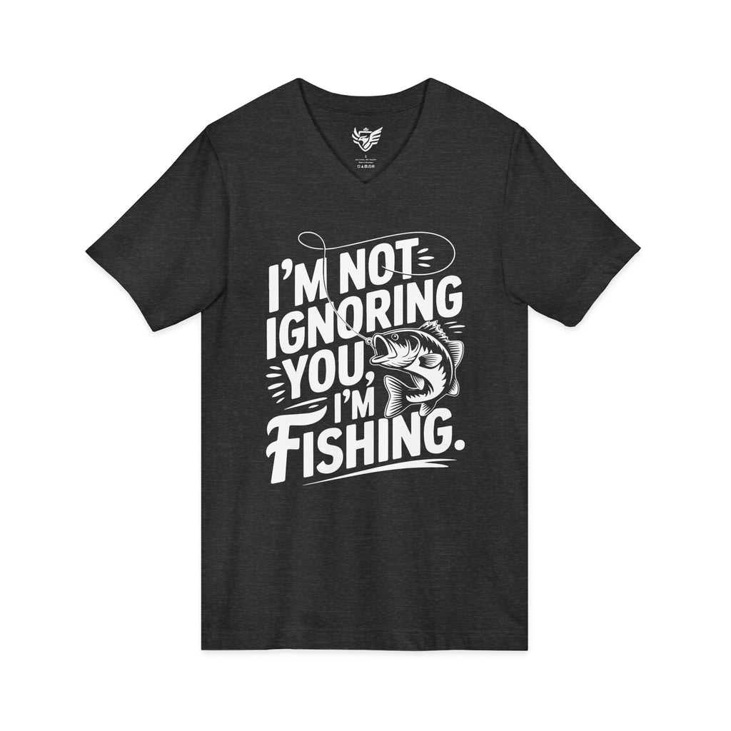 I'm Not Ignoring You Jersey Short Sleeve V-Neck Tee