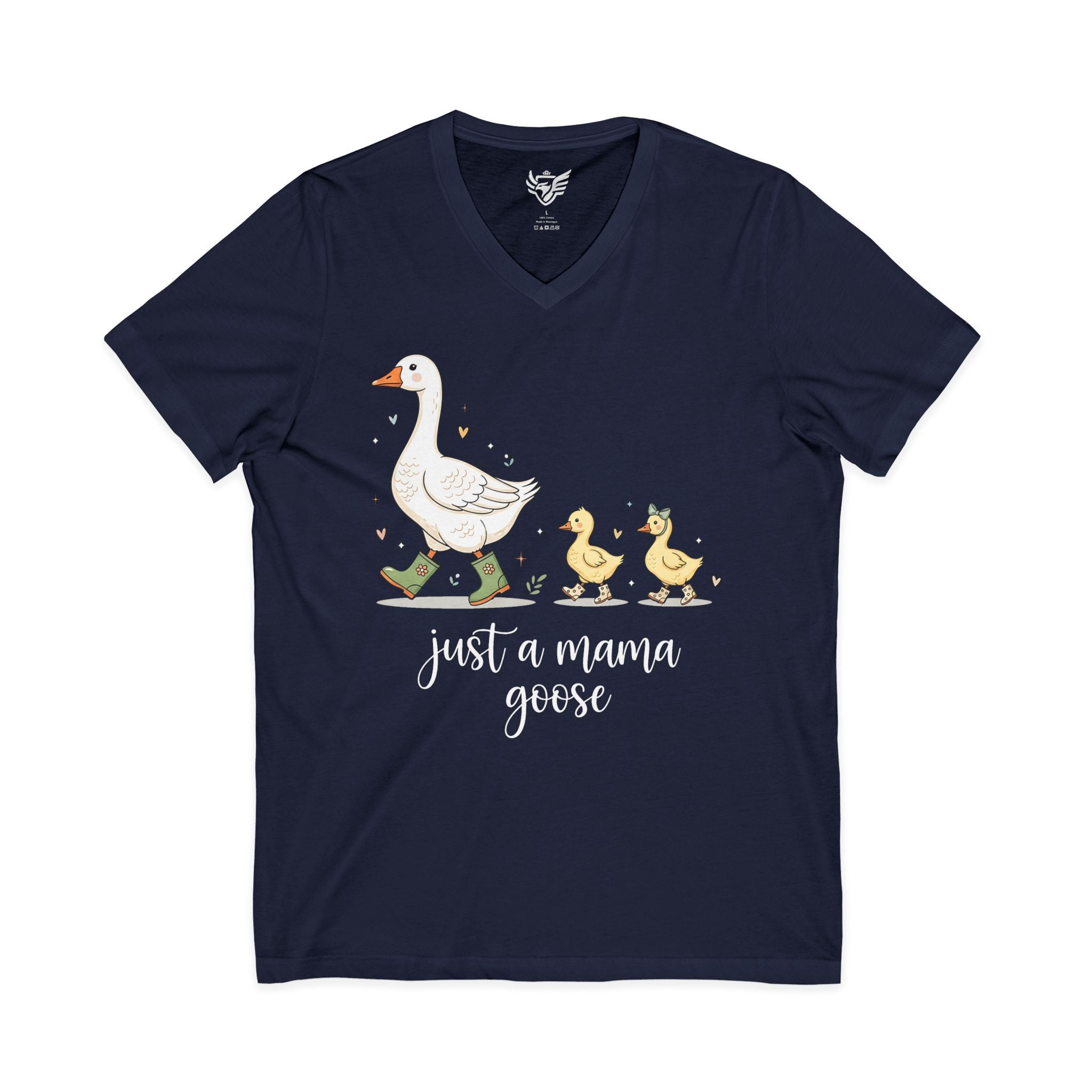 Just A Momma Goose Jersey Short Sleeve V-Neck Tee
