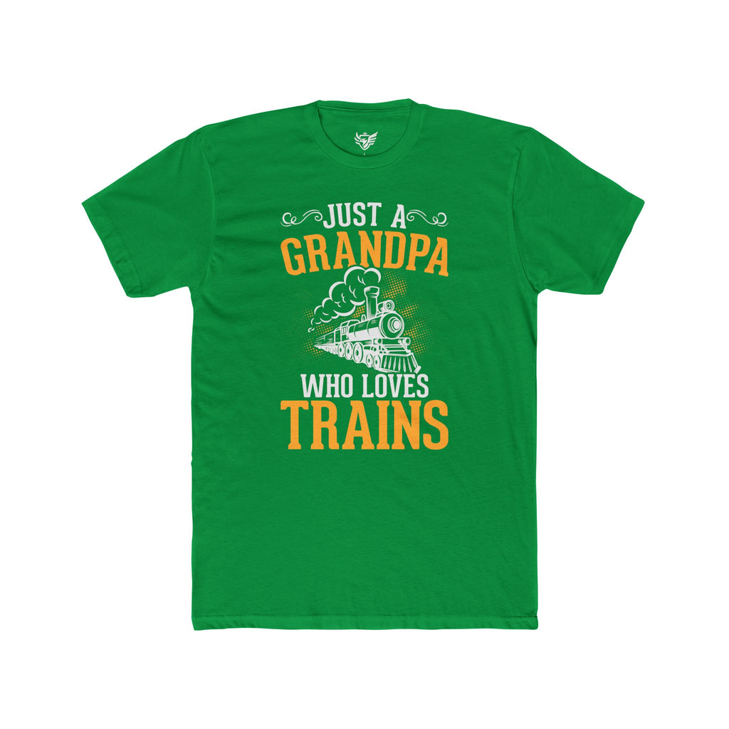 Train Lover Grandpa Cotton Crew Tee
