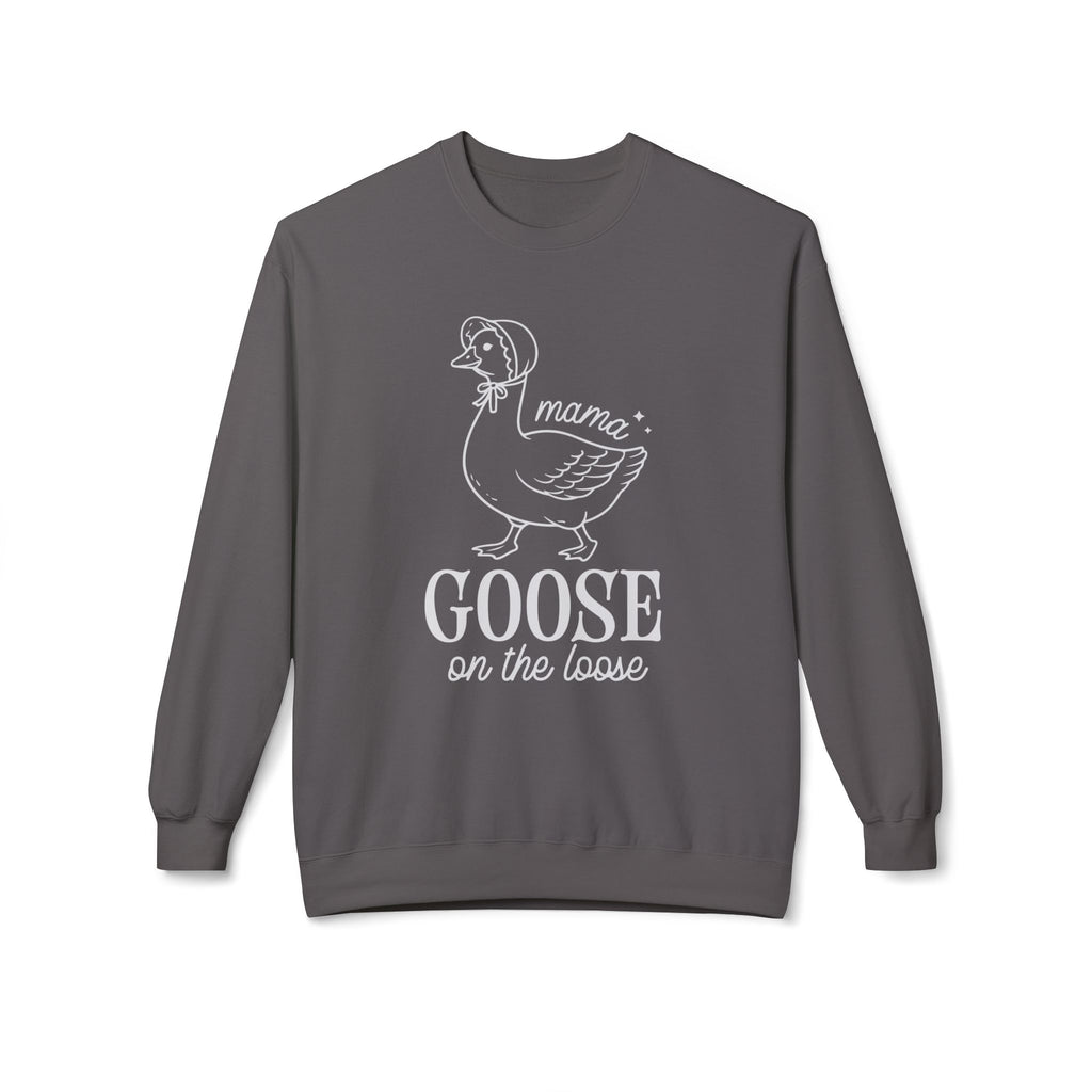 Mama Goose on the Loose Midweight Softstyle Fleece Crewneck Sweatshirt