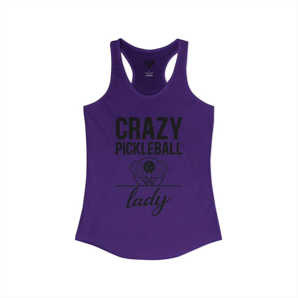 Crazy Pickleball Lady Ideal Racerback Tank