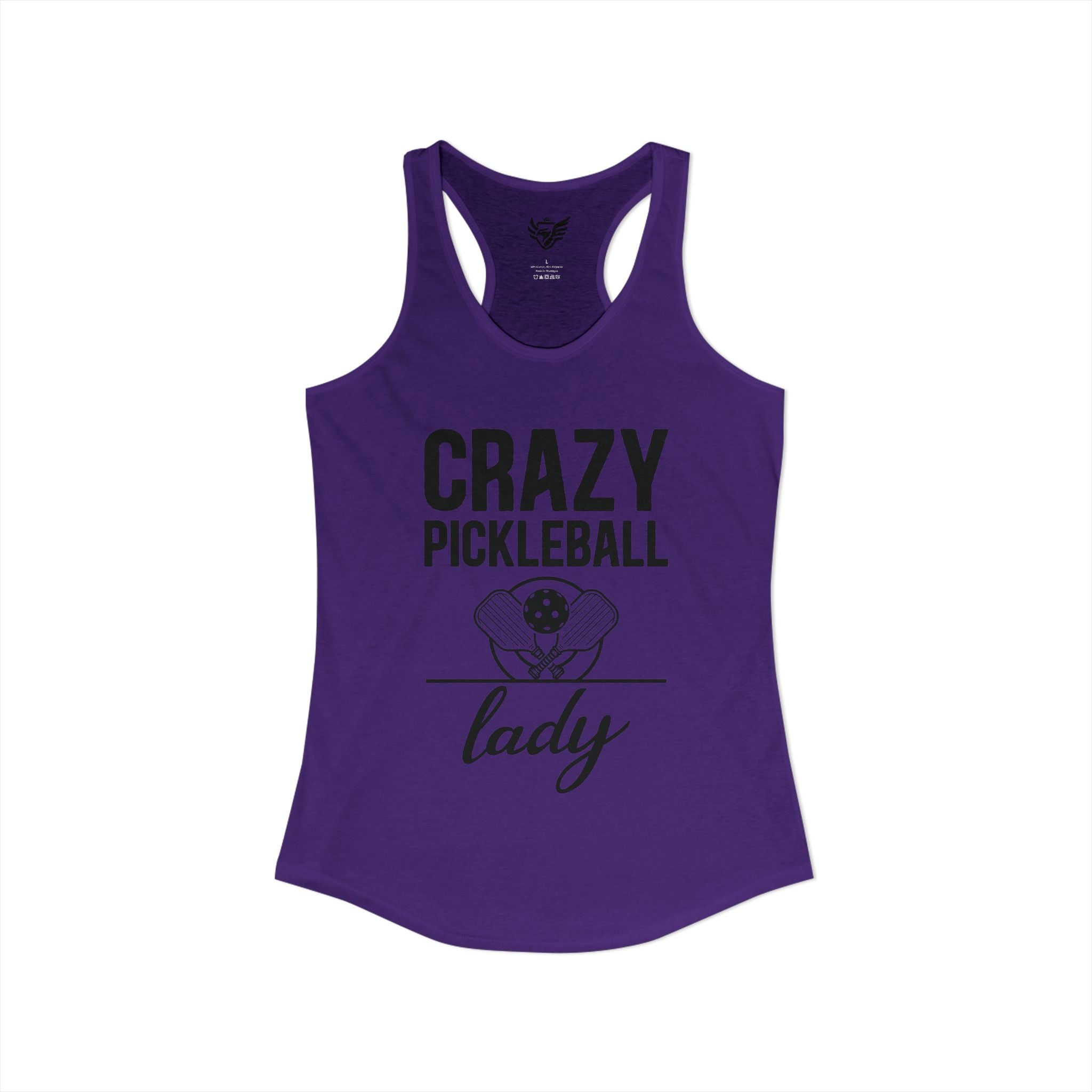 Crazy Pickleball Lady Ideal Racerback Tank