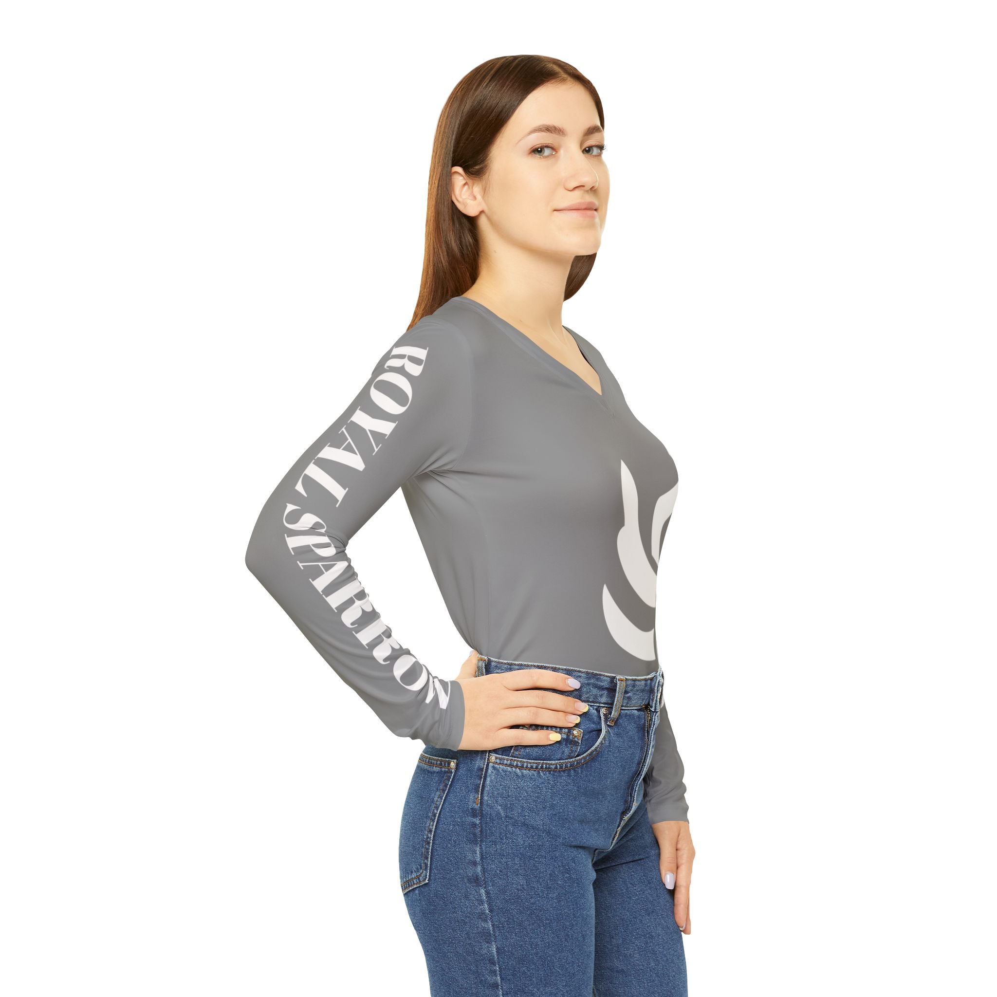 Women's Royal Sparrow Long Sleeve V-neck Shirt