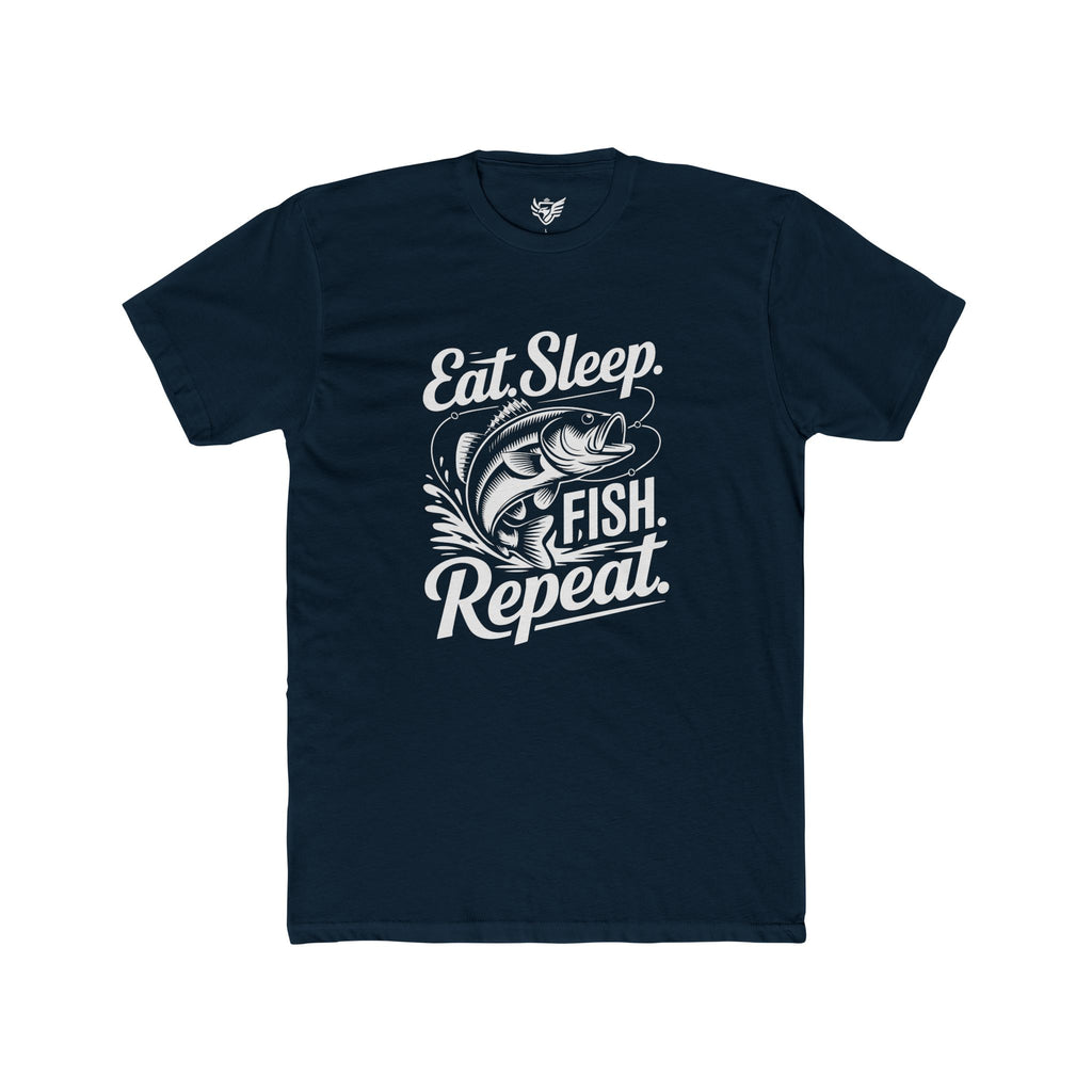 Eat Sleep Fish Repeat Cotton Crew Tee