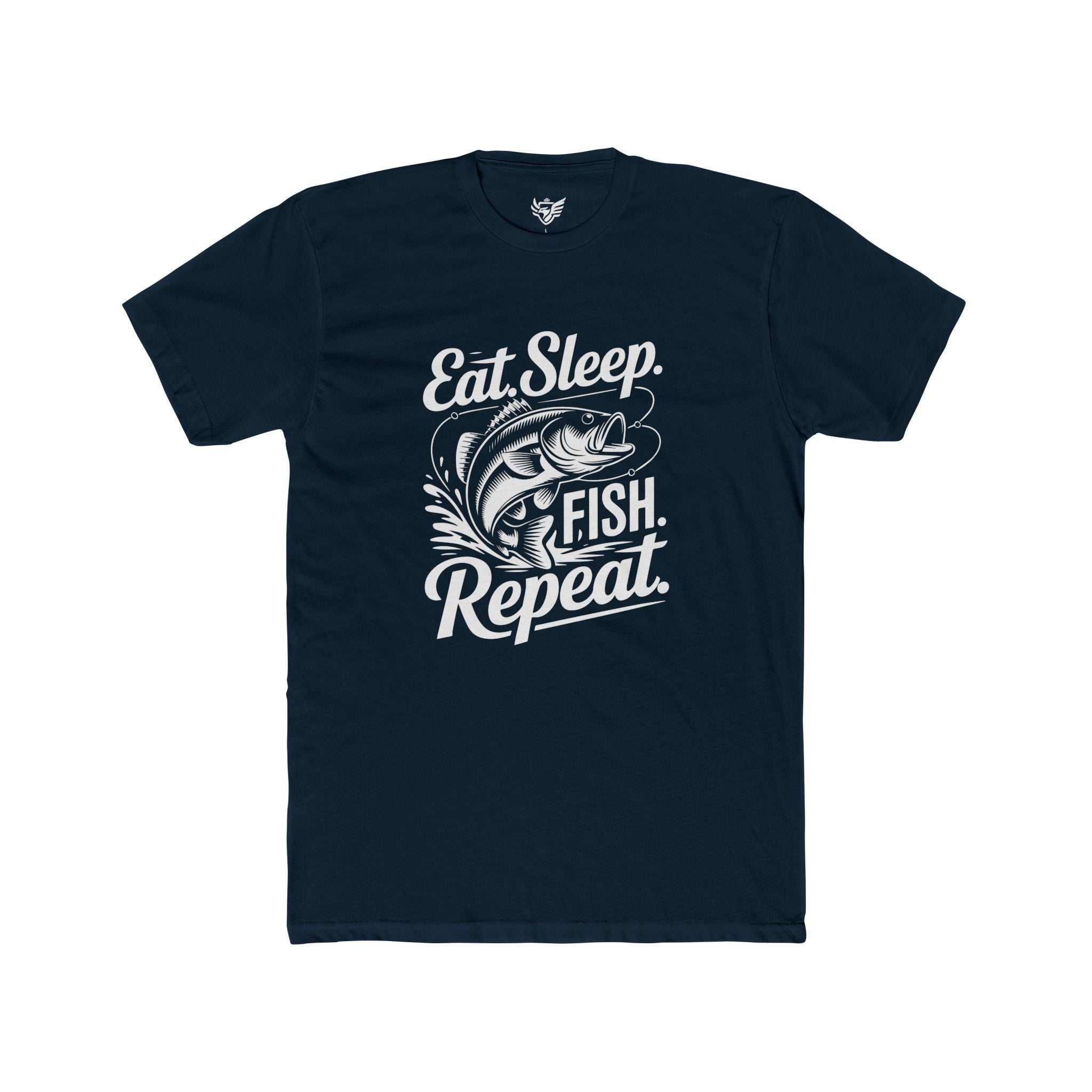 Eat Sleep Fish Repeat Cotton Crew Tee