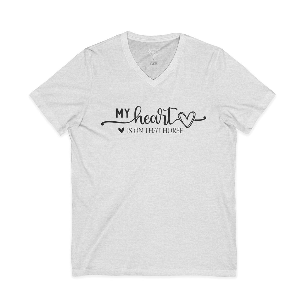 Heart on Horse Jersey Short Sleeve V-Neck Tee