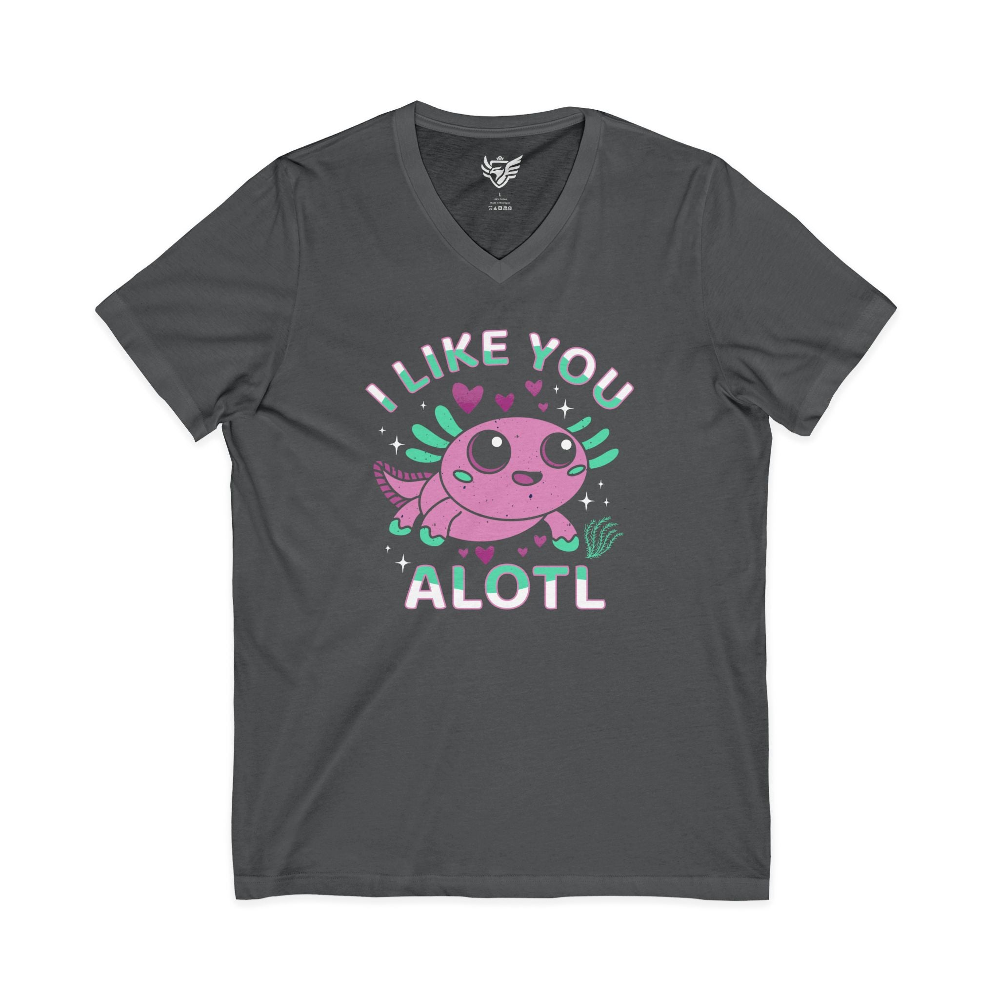 I Like You Alotl Jersey Short Sleeve V-Neck Tee