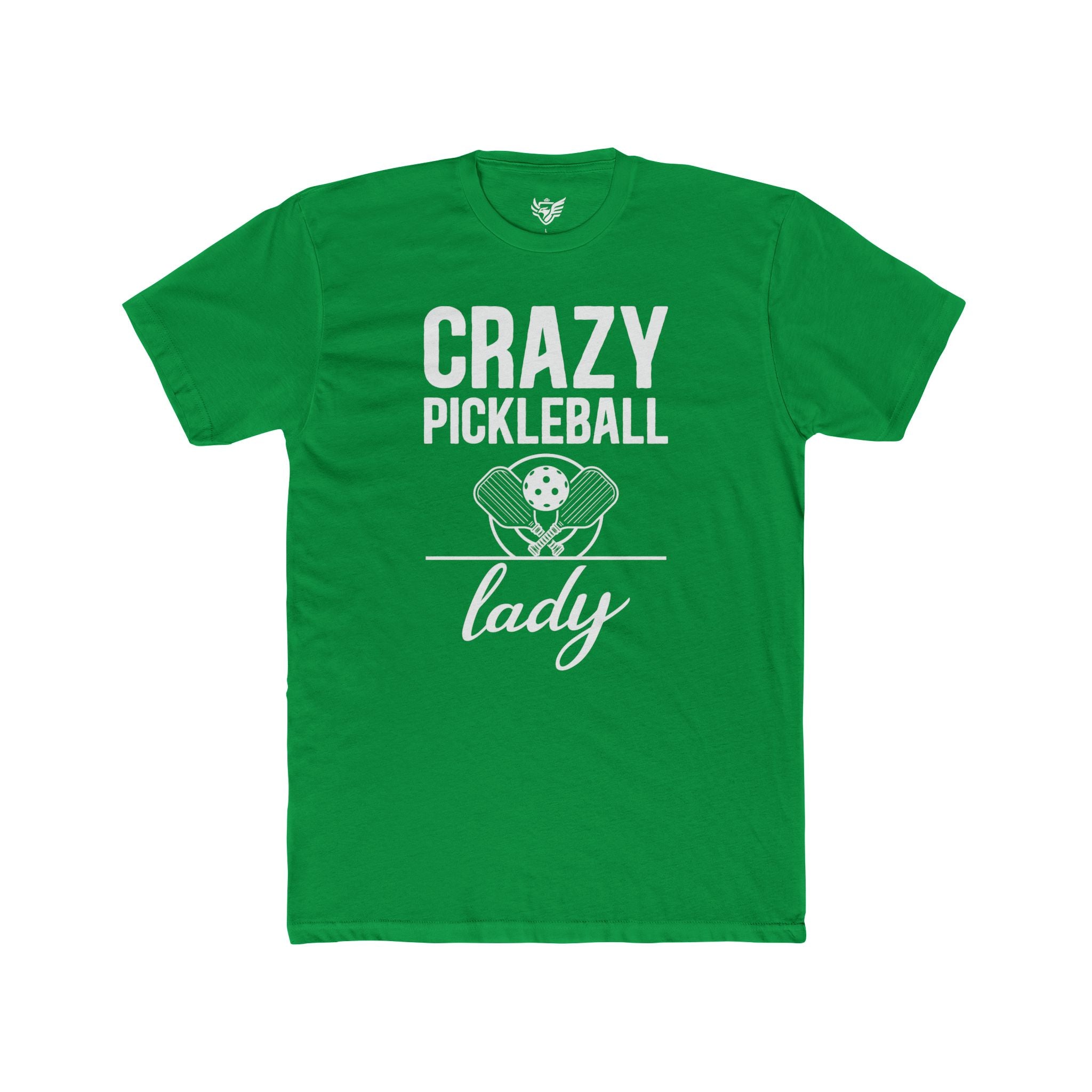Crazy Pickleball Lady Cotton Crew Tee