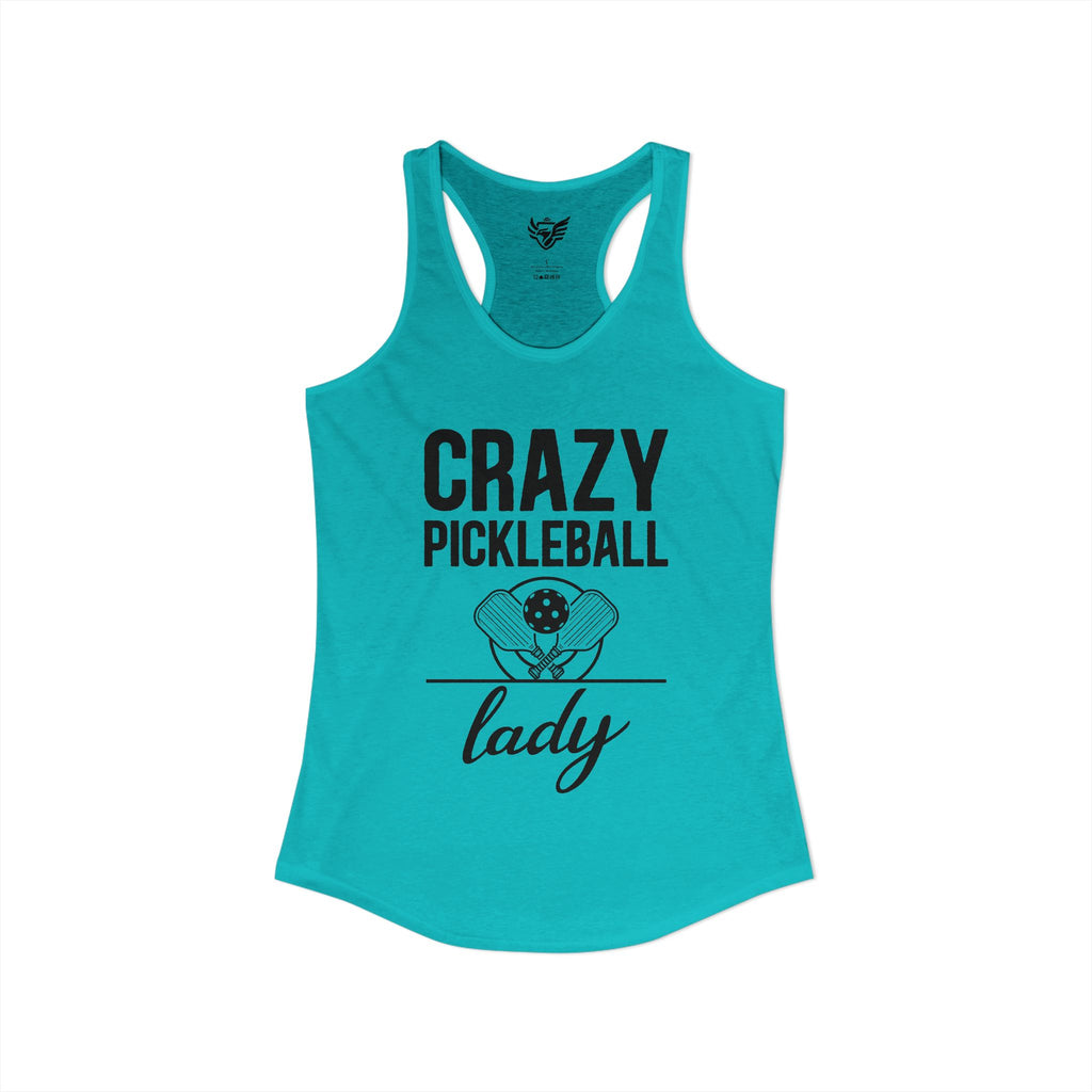 Crazy Pickleball Lady Ideal Racerback Tank