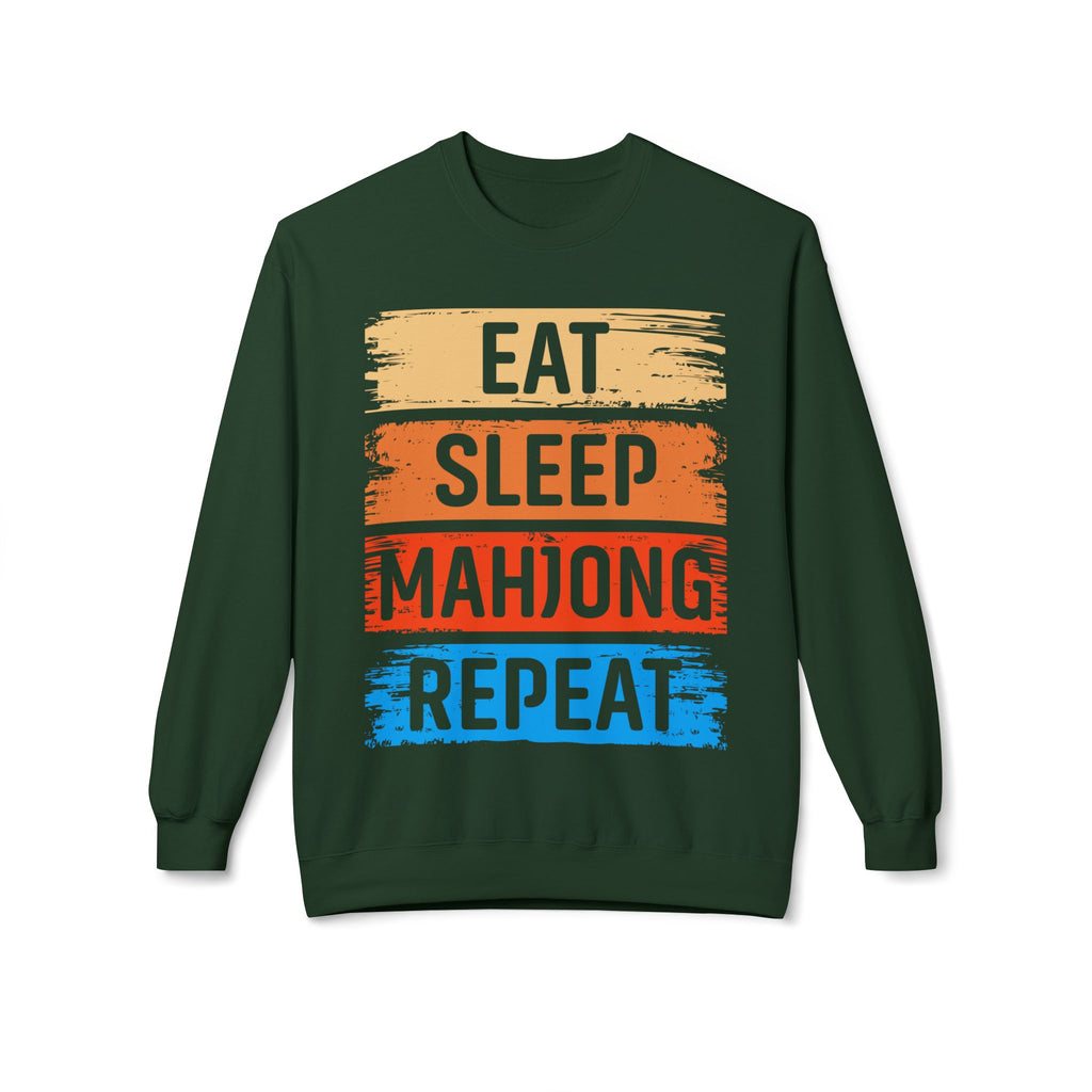 Eat Sleep Mahjong Repeat Midweight Softstyle Fleece Crewneck Sweatshirt