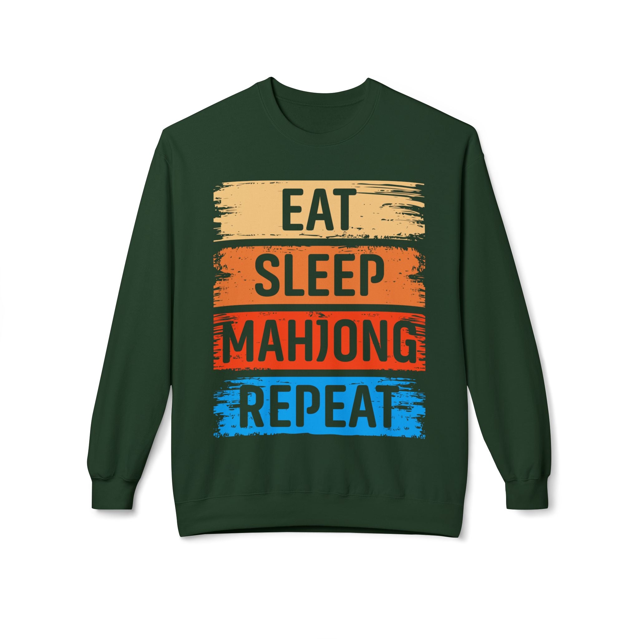 Eat Sleep Mahjong Repeat Midweight Softstyle Fleece Crewneck Sweatshirt