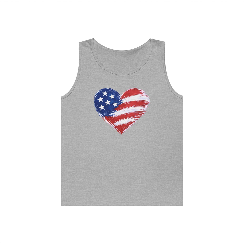 Heart Flag Heavy Cotton Tank Top