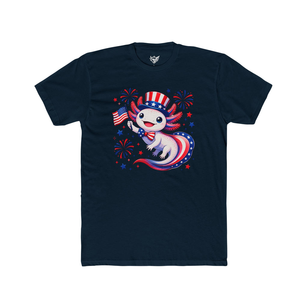 Patriotic Axolotl Cotton Crew Tee