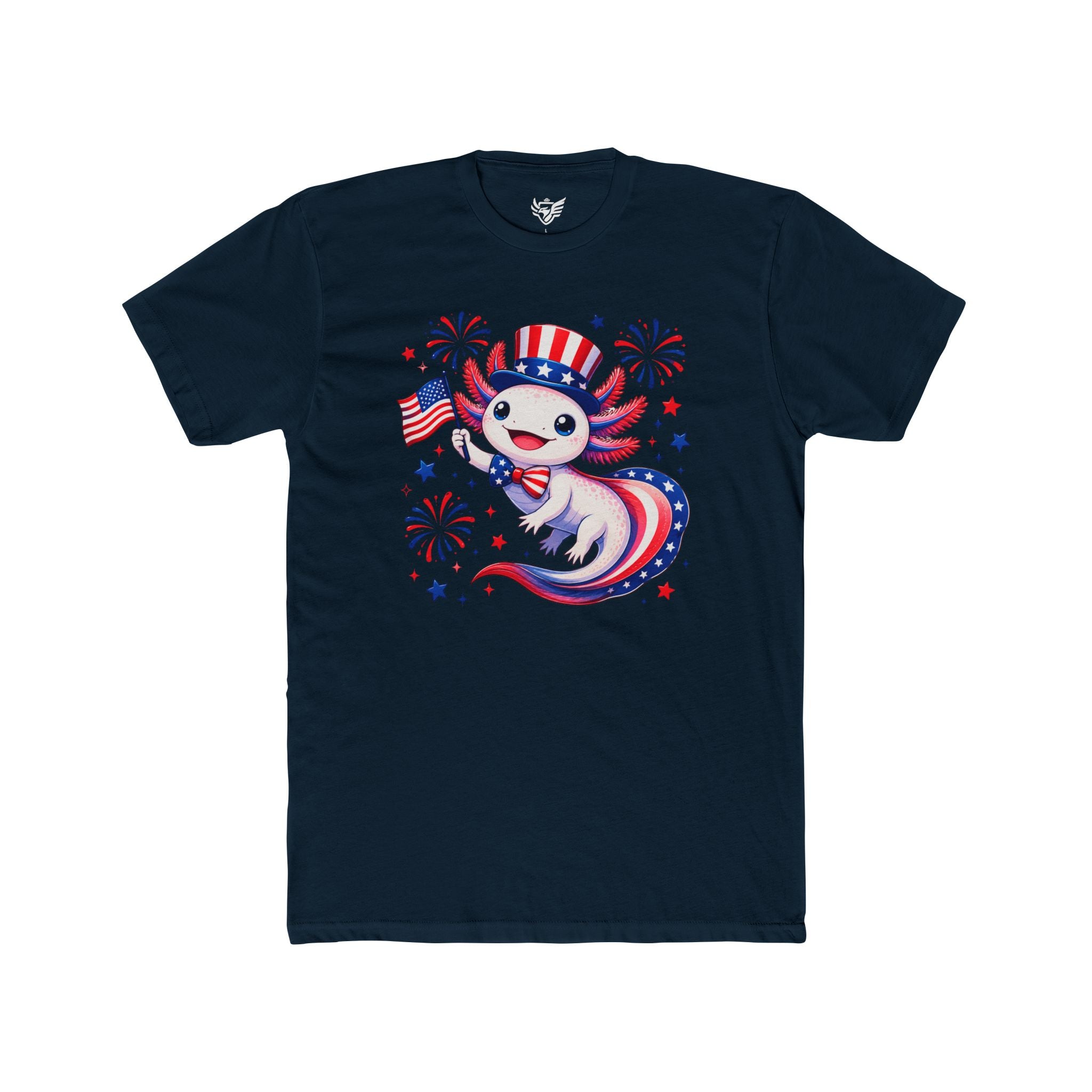 Patriotic Axolotl Cotton Crew Tee