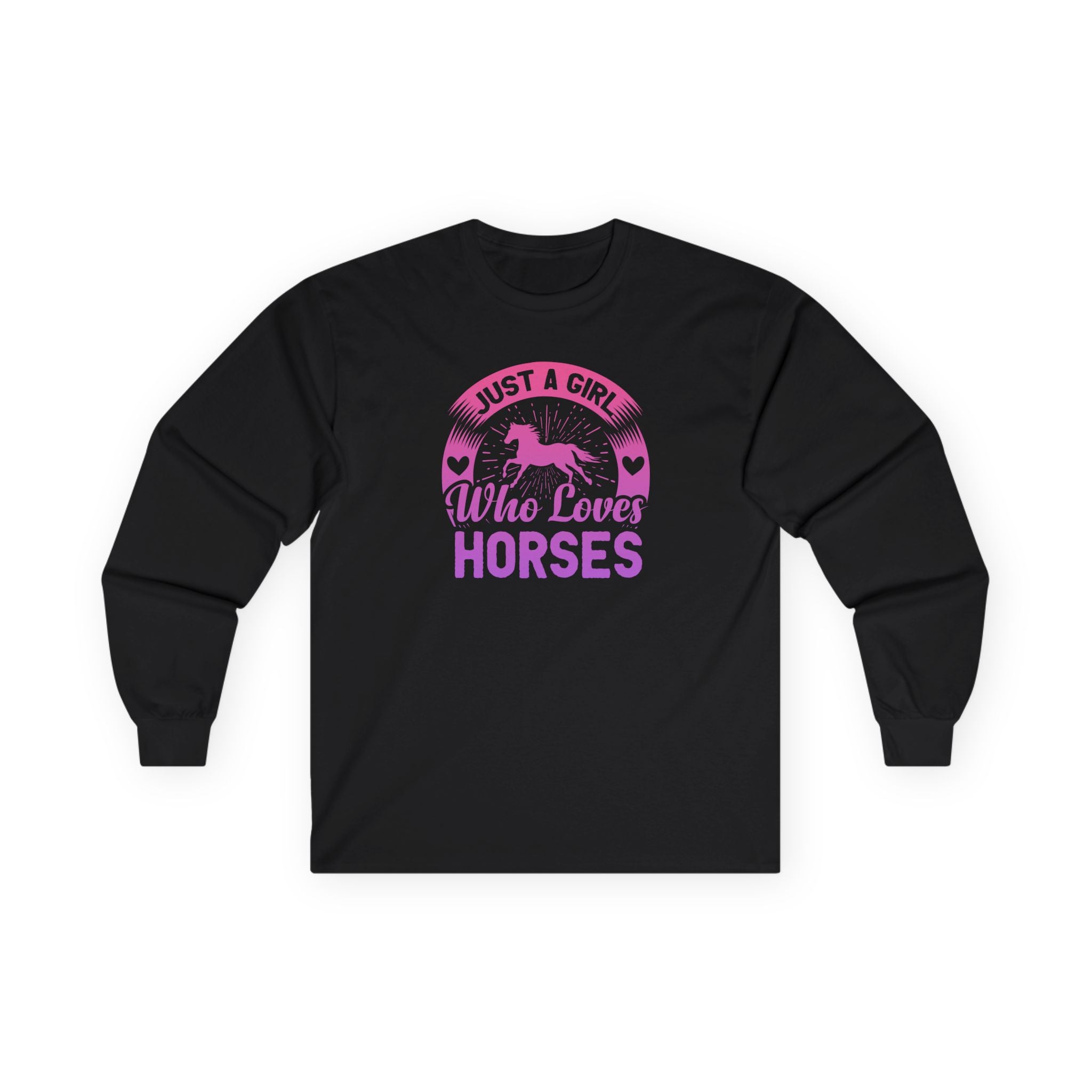 Just a Girl Who Loves Horses Cotton Long Sleeve Tee