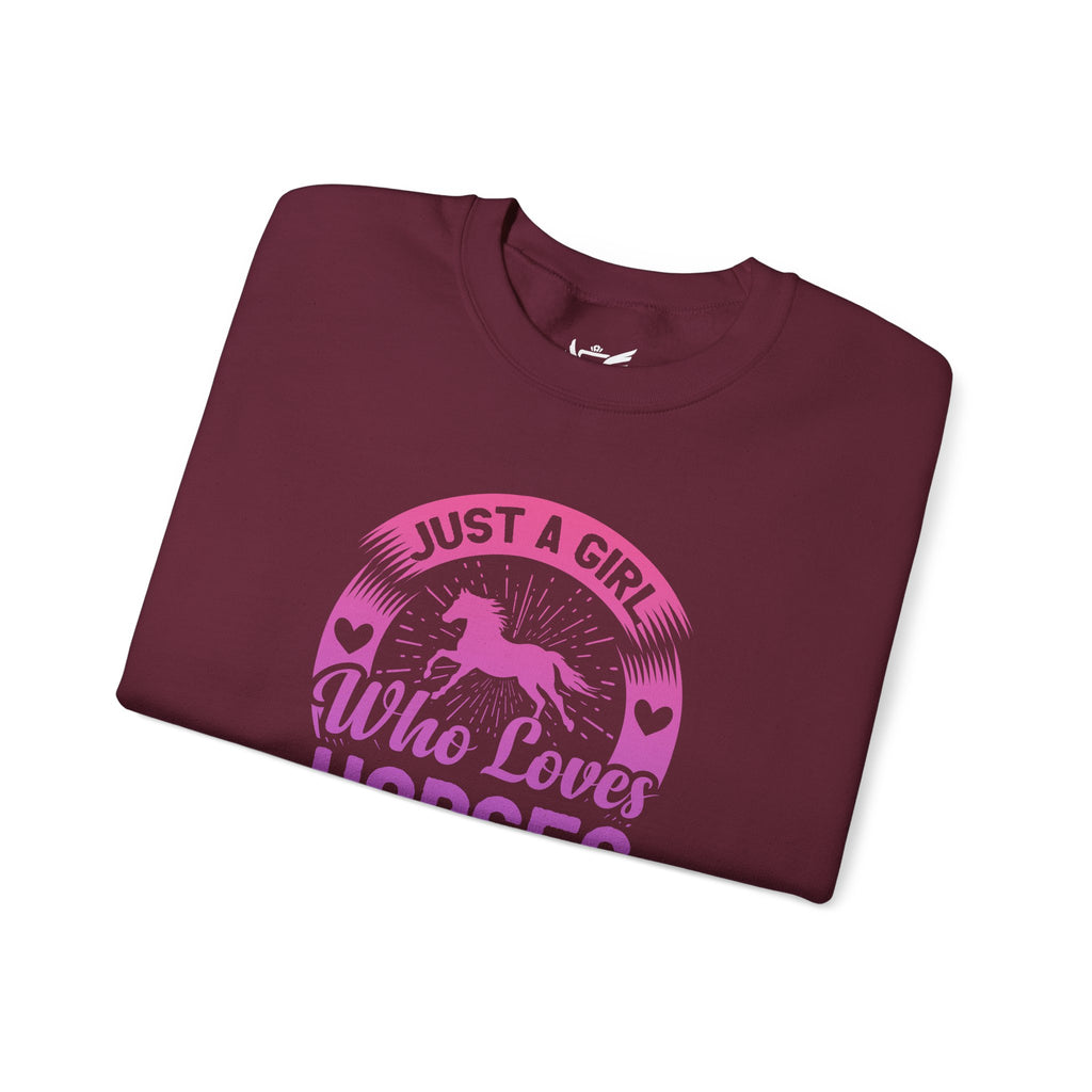 Just a Girl Who Loves Horses Heavy Blend™ Crewneck Sweatshirt