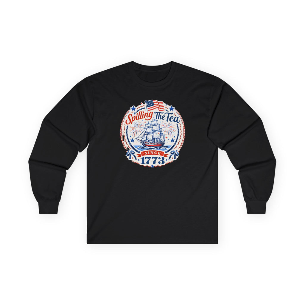 Spilling The Tea Cotton Long Sleeve Tee