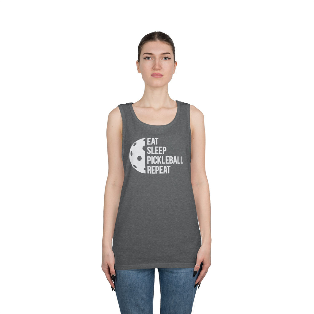 Eat Sleep Pickleball Heavy Cotton Tank Top