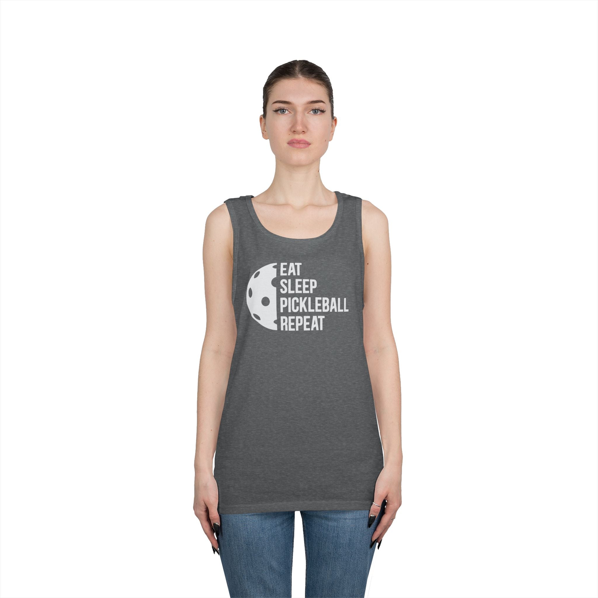 Eat Sleep Pickleball Heavy Cotton Tank Top