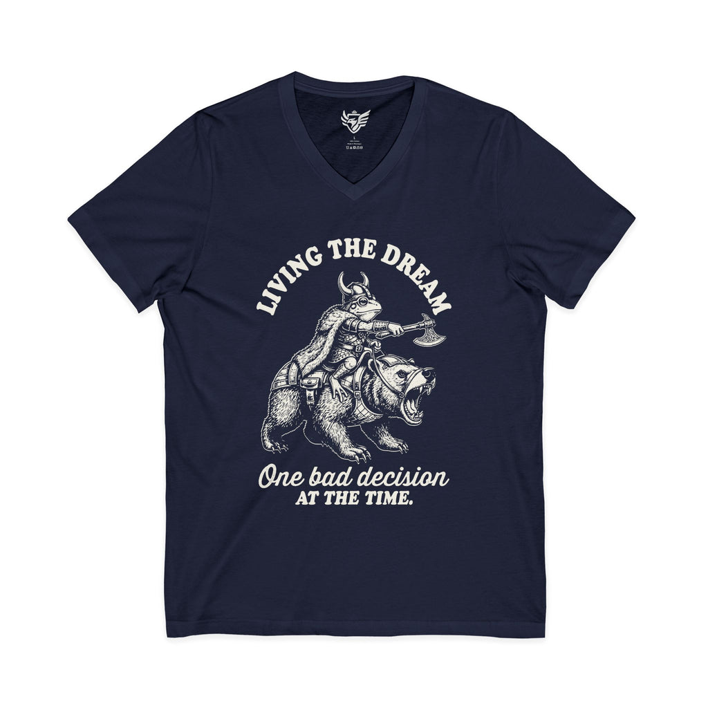 Living The Dream Jersey Short Sleeve V-Neck Tee
