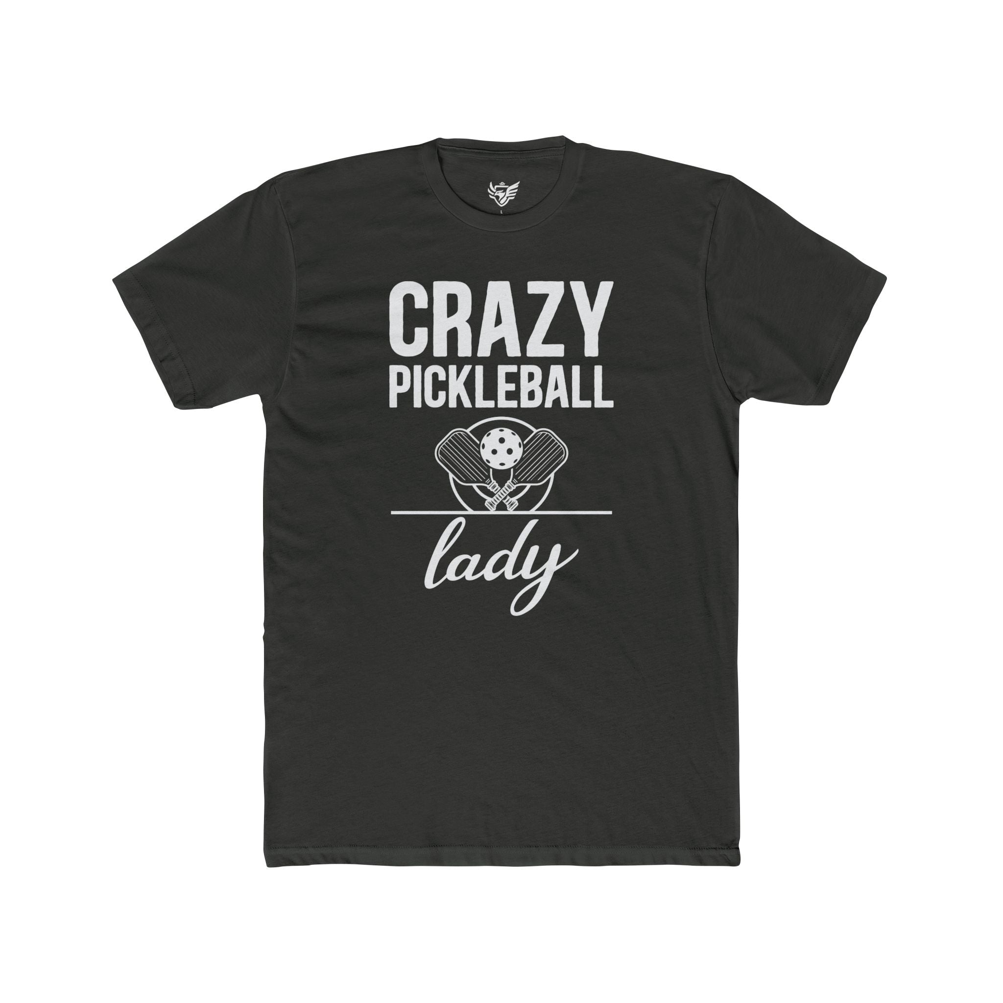 Crazy Pickleball Lady Cotton Crew Tee
