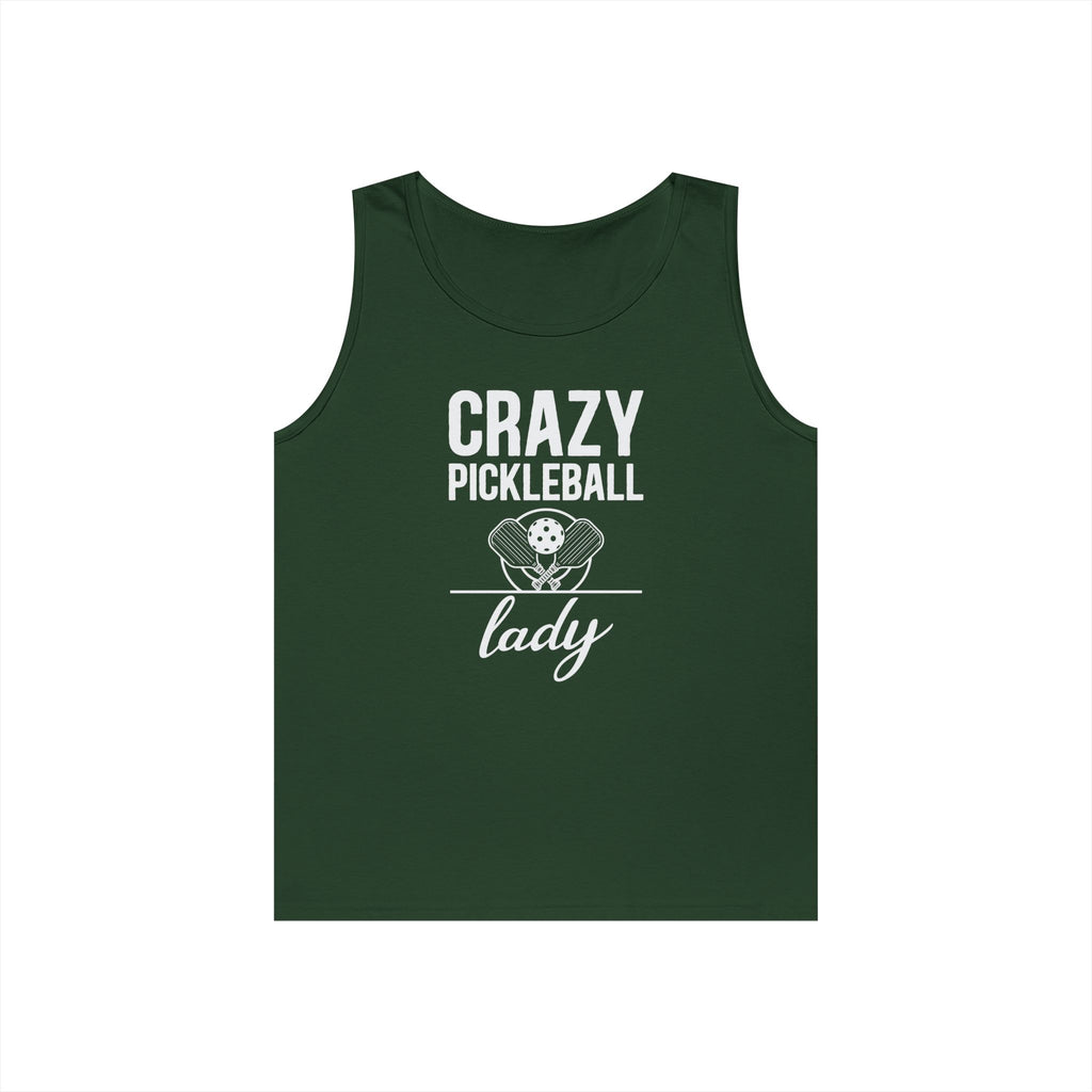 Crazy Pickleball Lady Heavy Cotton Tank Top